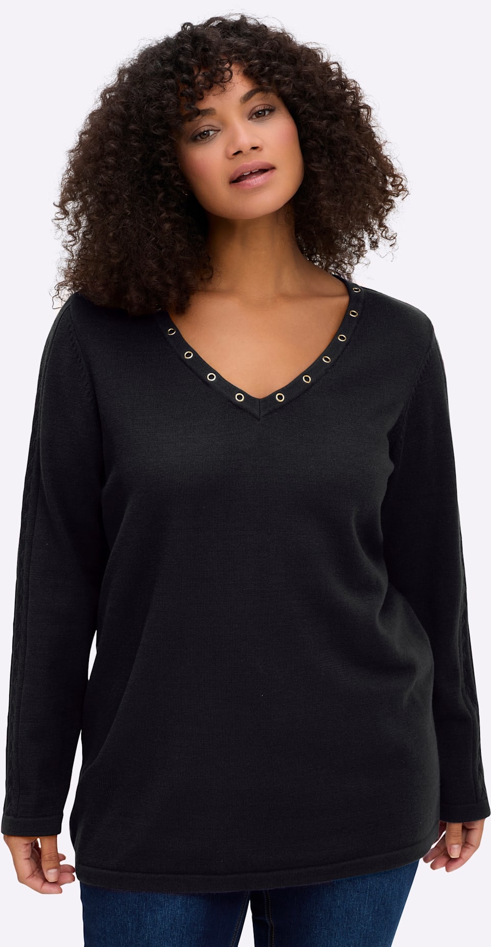 Sheego V-Ausschnitt-Pullover "Pullover"