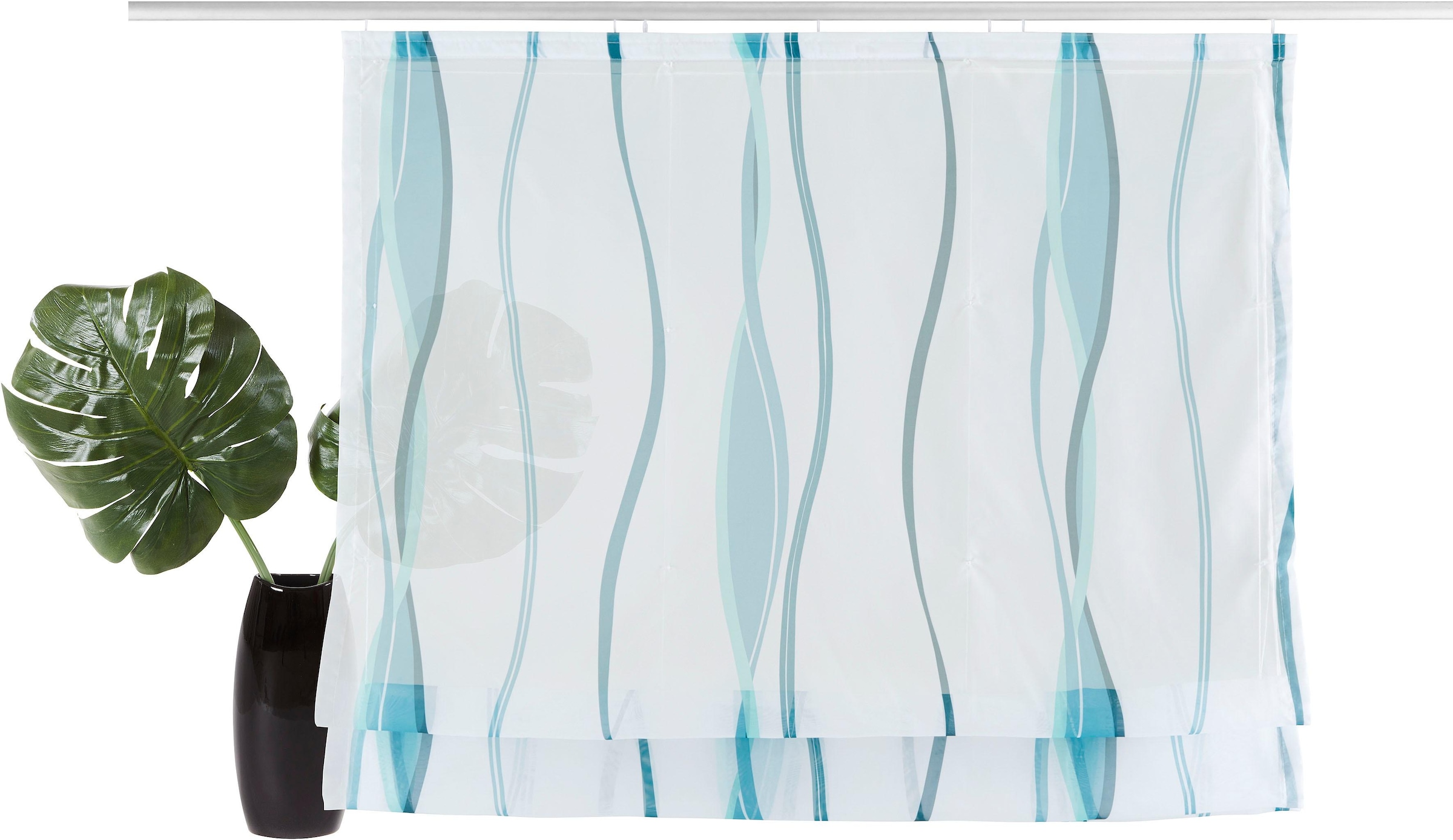 my home Raffrollo »Dimona«, mit Klettschiene, Transparent, Voile, Polyester, Wellen