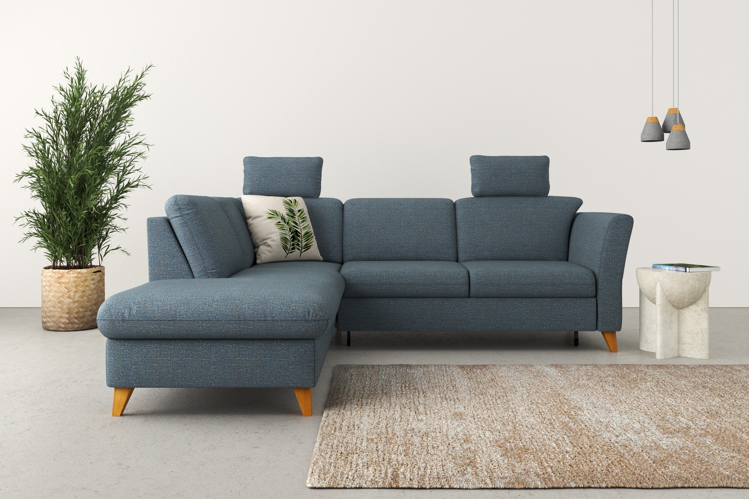 Home affaire Ecksofa »Trelleborg L-Form«, Federkern-Polsterung, wahlweise mit Bettfunktion und Stauraum