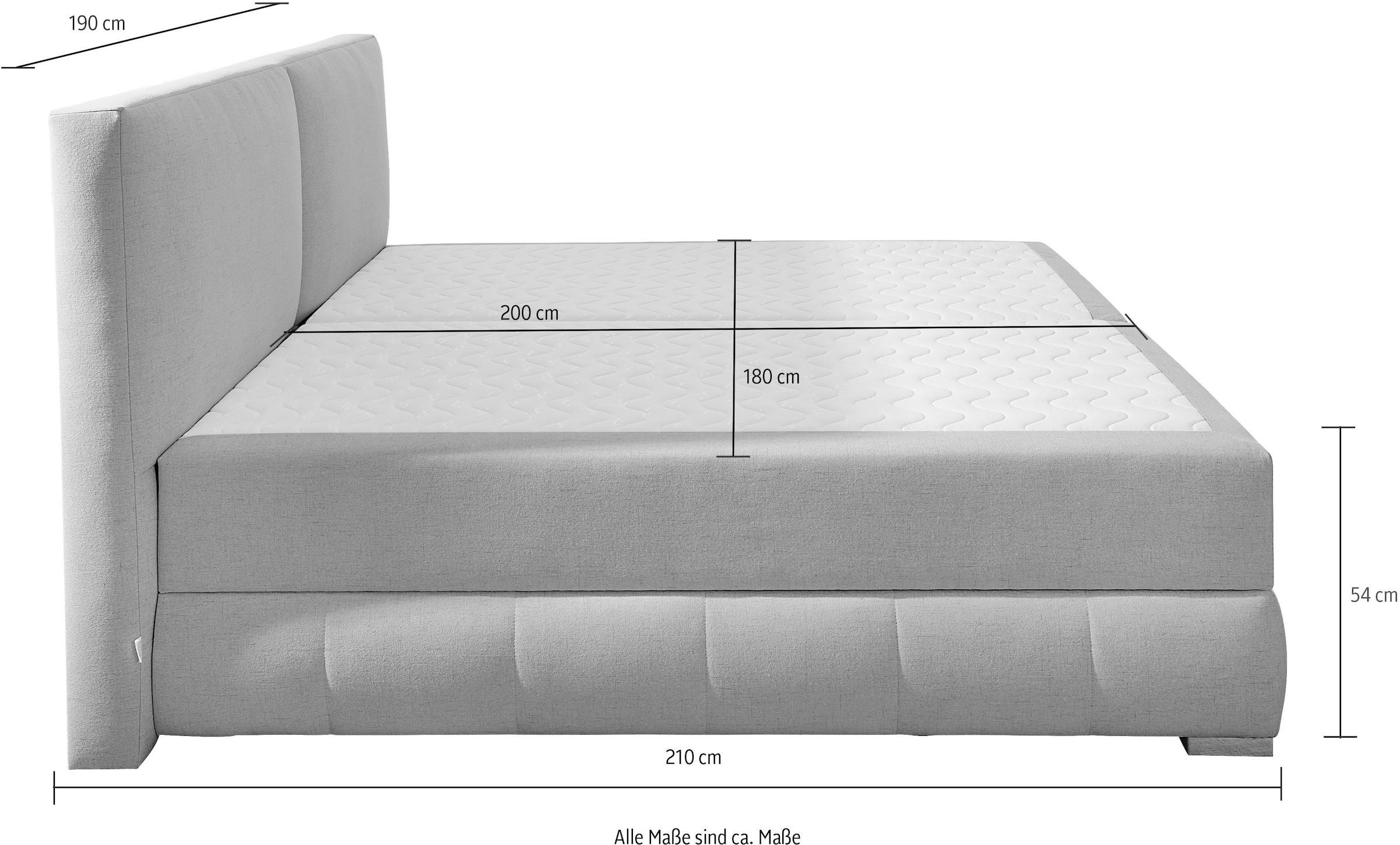 Guido Maria Kretschmer Home&Living Boxbett Wehma, in H2 & H3 wählbar, inklusive Topper
