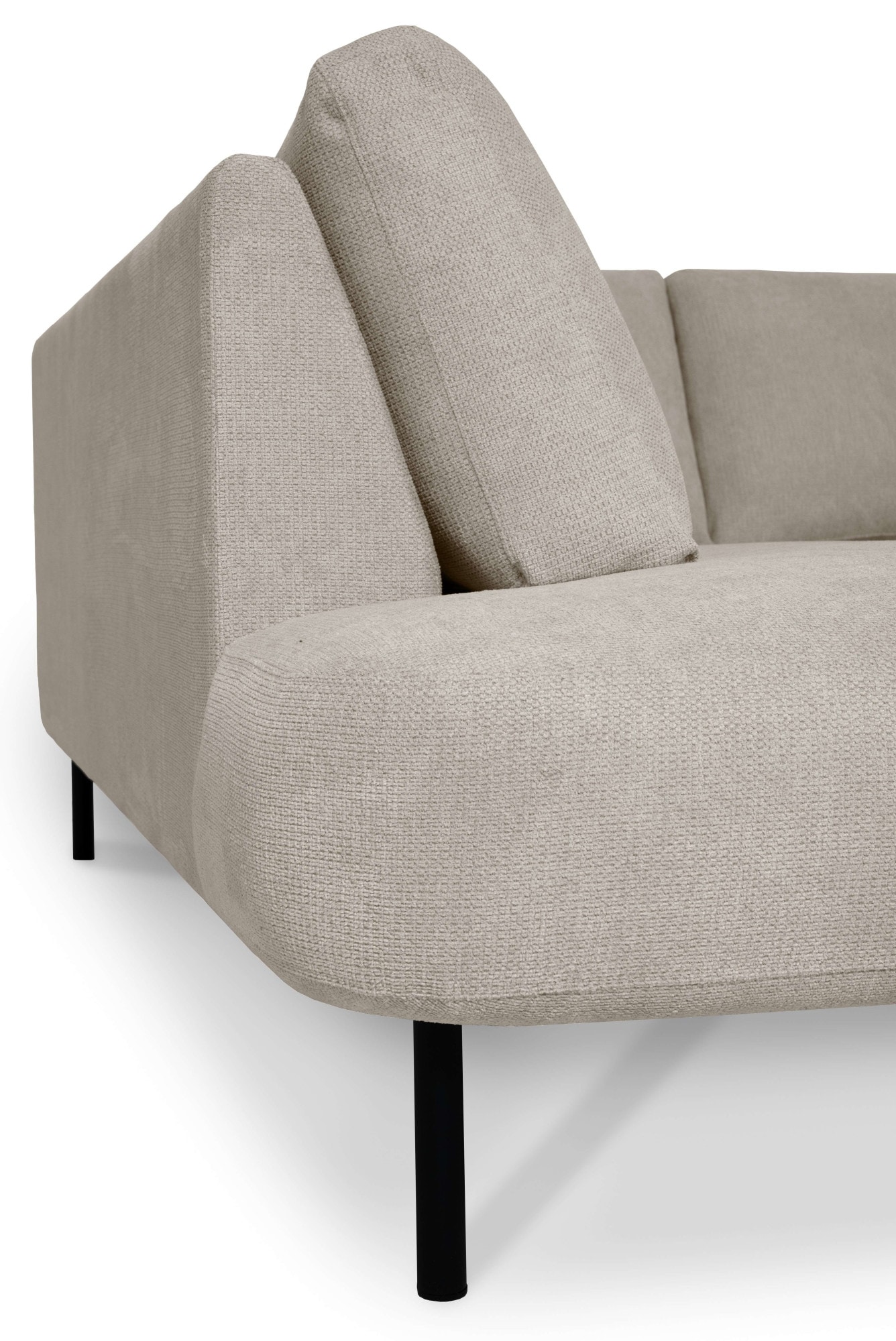 Places of Style Wohnlandschaft »Cesola«, in weichem Chenille-Stoff, Breite 327 cm, mit schwarzen Metallfüßen