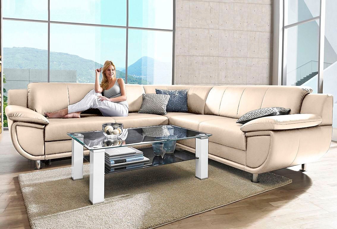 TRENDMANUFAKTUR Ecksofa "Rondo wahlweise mit Schlaffunktion, bequeme Armleh günstig online kaufen