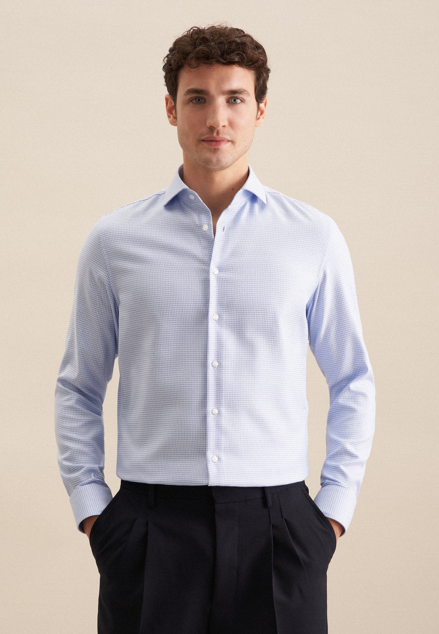 seidensticker Businesshemd »Slim« Slim 1/1 Kentkragen Struktur