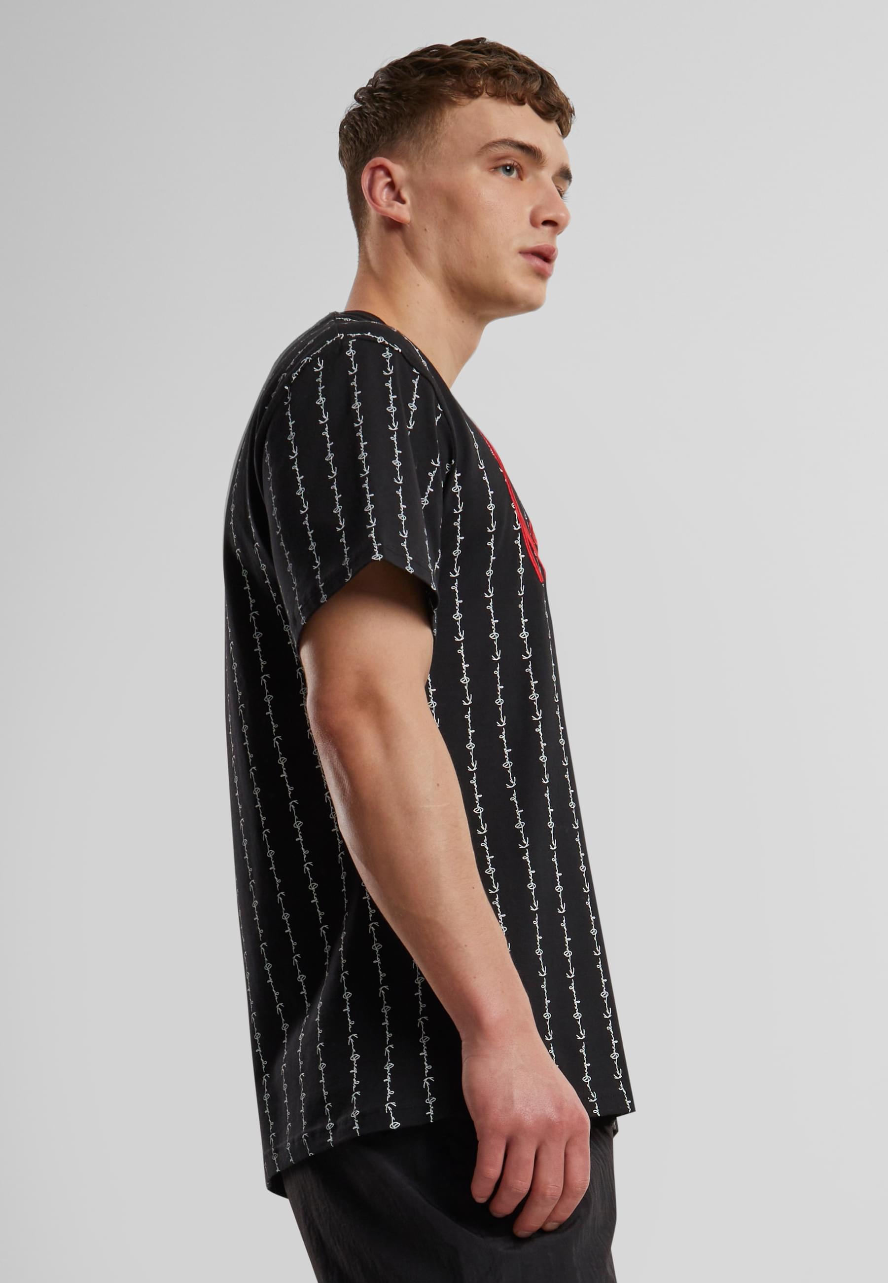 Karl Kani T-Shirt »Karl Kani Herren KKMQ12130BLK Signature Logo Pinstripe Tee«, (1 tlg.)