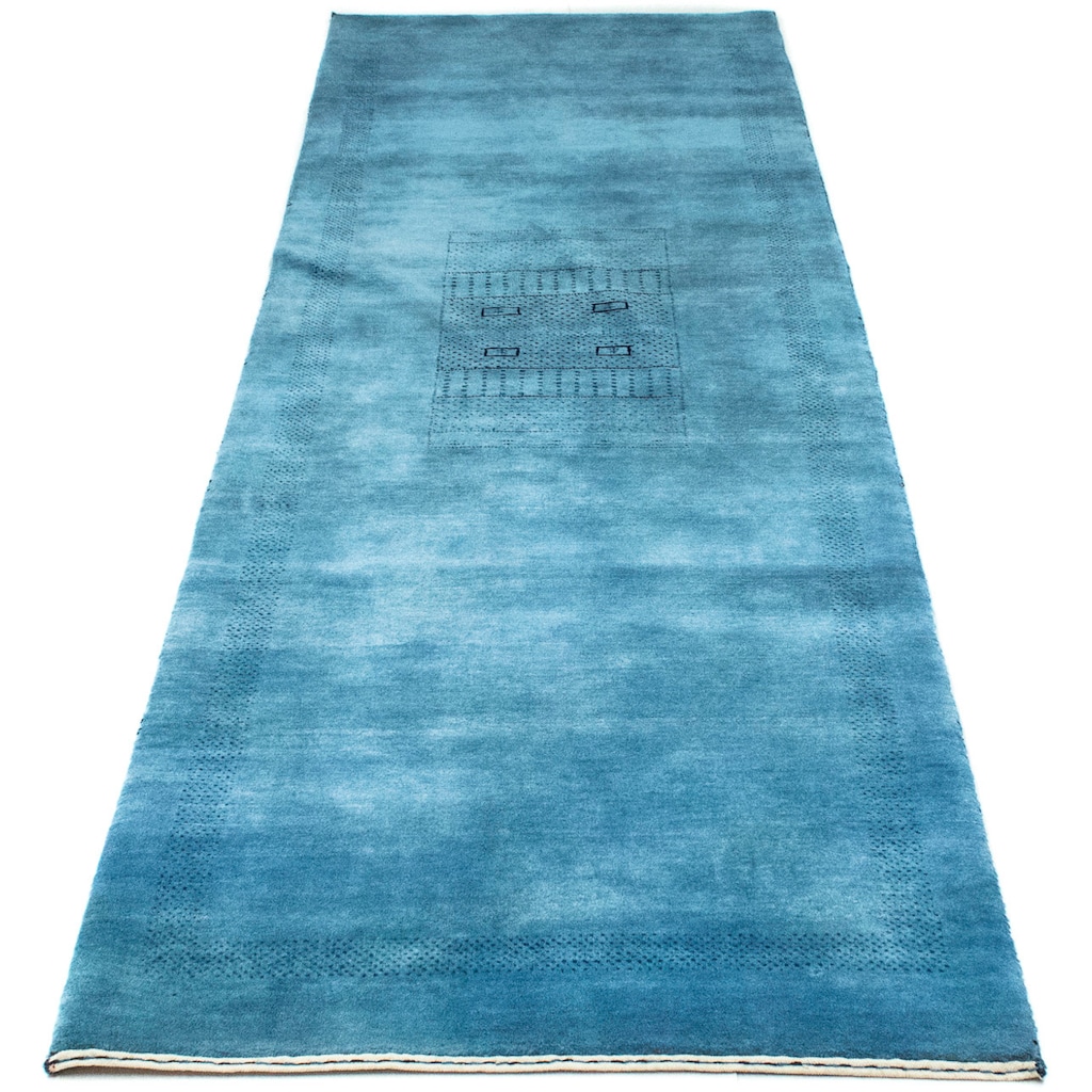 morgenland Wollteppich »Loribaft Teppich handgeknüpft blau«, rechteckig