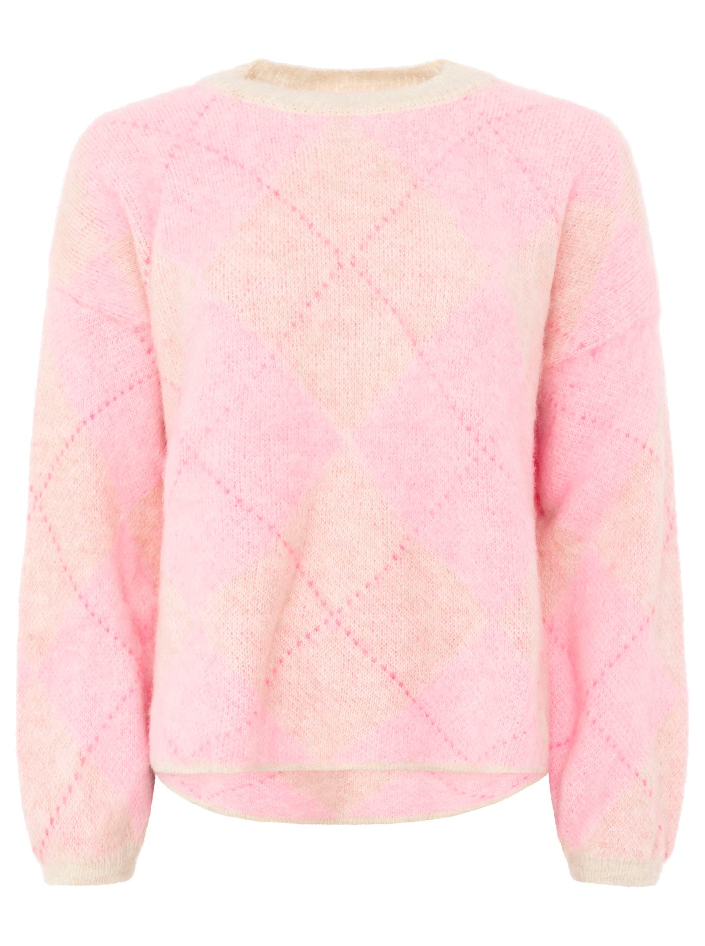 Zwillingsherz Strickpullover »"Soft Argyle"« Rundhals, angesagtes großes Rautenmuster, farbenfroh, One Size