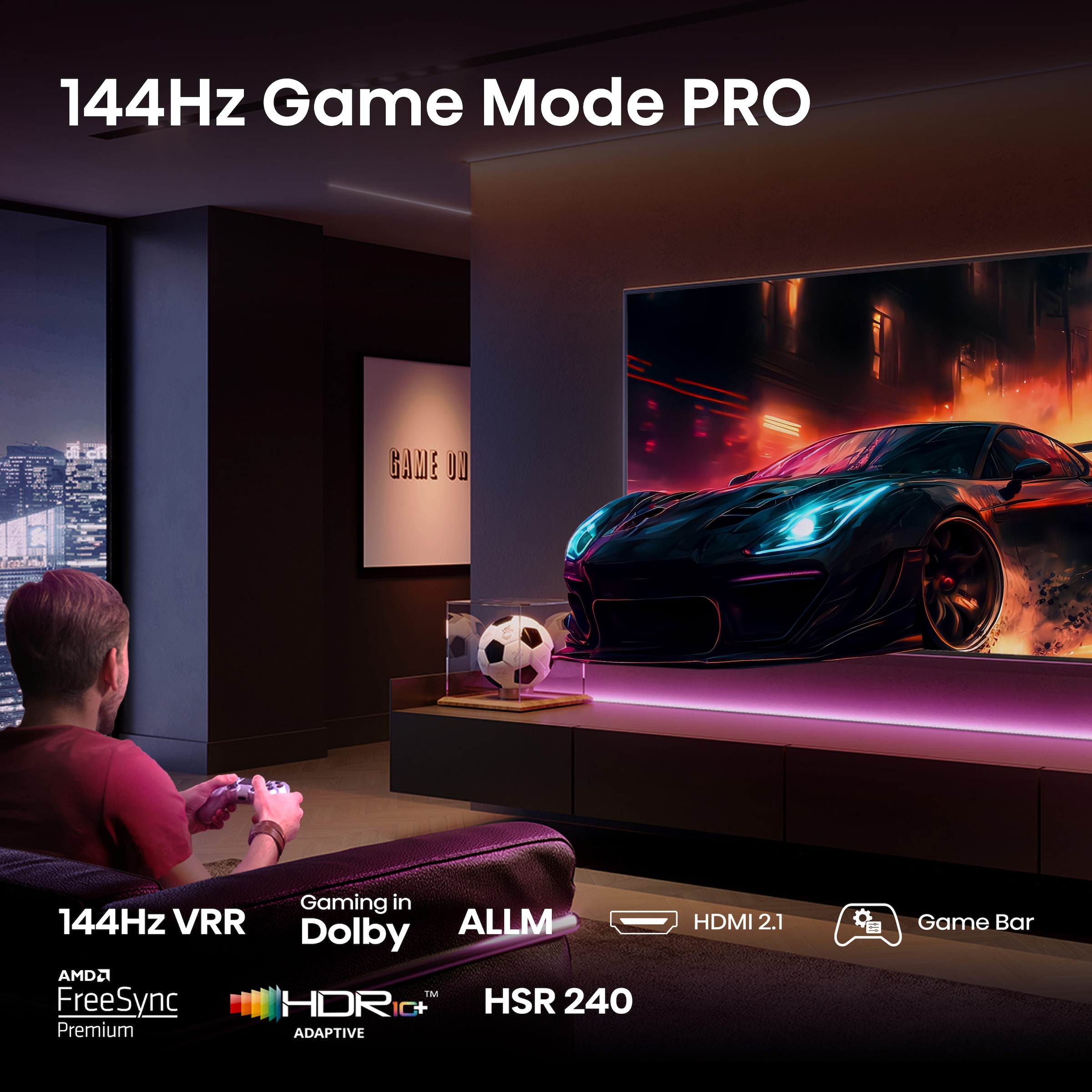Hisense QLED-Fernseher »55E77Q PRO«, 4K Ultra HD, Smart-TV, 4K UHD QLED