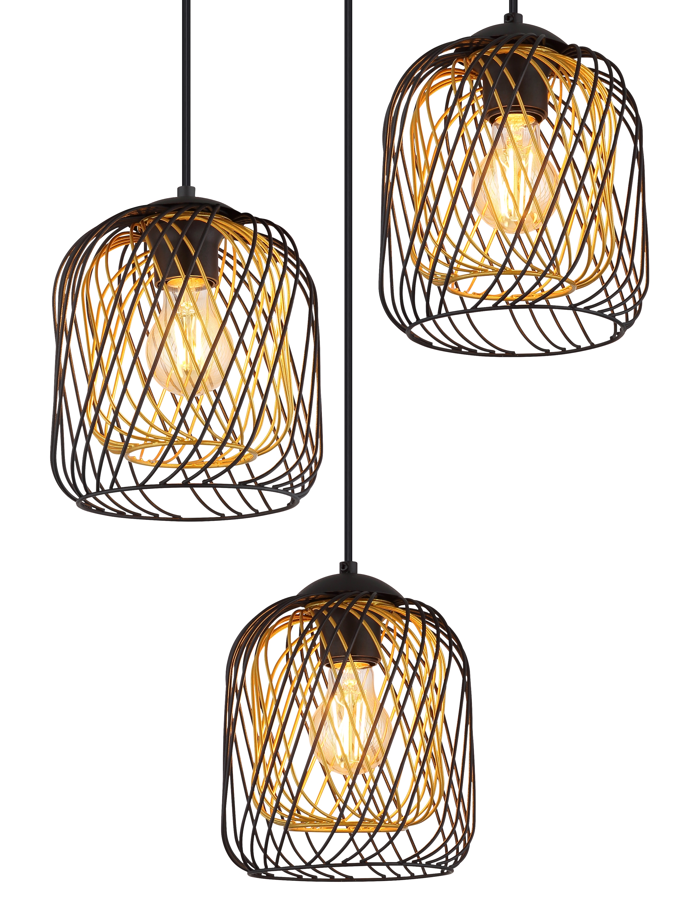 GLOBO LIGHTING Hängeleuchte »DICHTI«, Leuchtmittel E27 | ohne Leuchtmittel, Hängelampe/Pendelleuchte/Esszimmer/Wohnzimmer/Esstisch