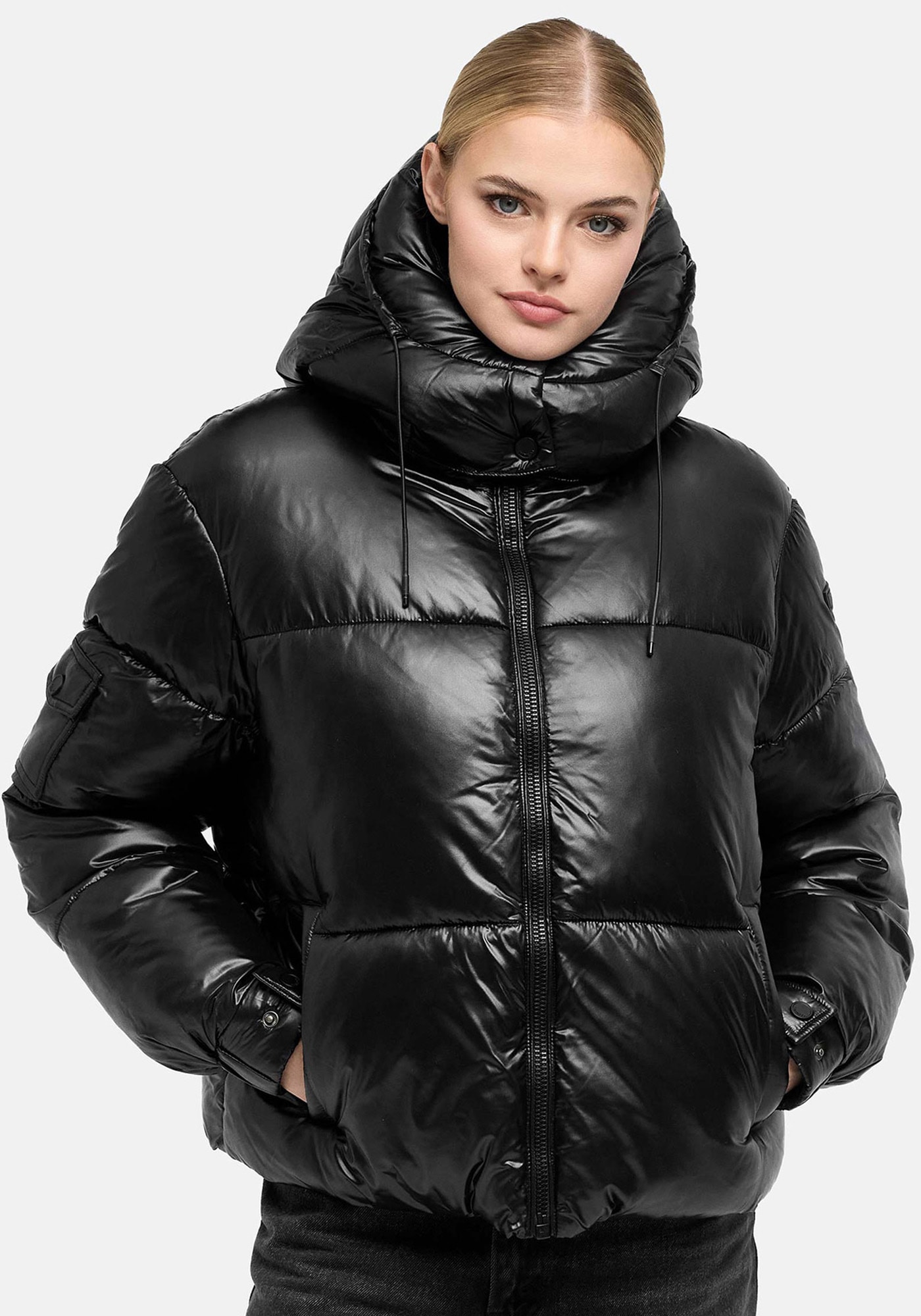 Marikoo "Glimini" mit Kapuze Winterjacke mit Kapuze, modische Steppung, warm gefüttert