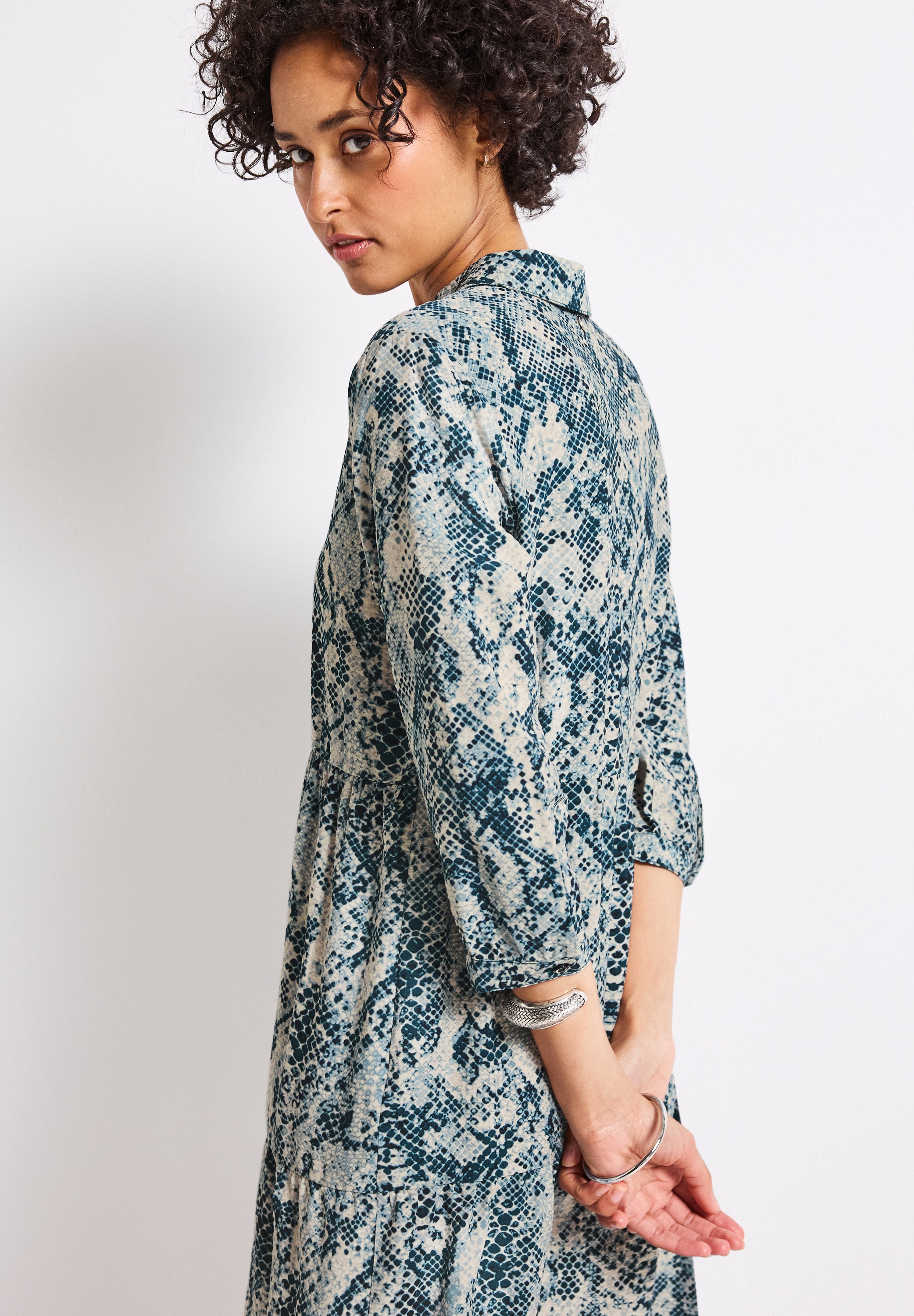 Thumbnail - STREET ONE Tunikakleid Ohne Taschen mit Snake Print und Volants