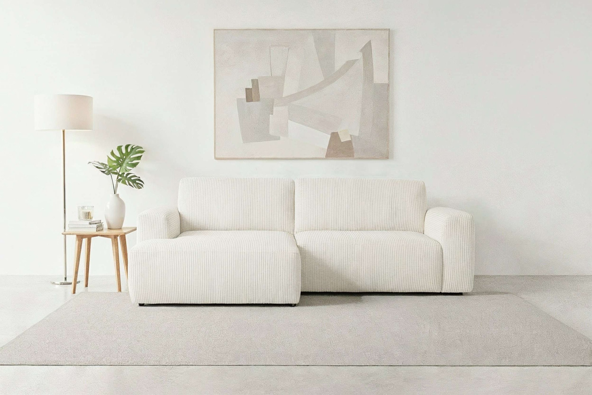 Home affaire Schlafsofa "Noord Schlafecksofa, Breite 250 cm" Cord, Struktur günstig online kaufen