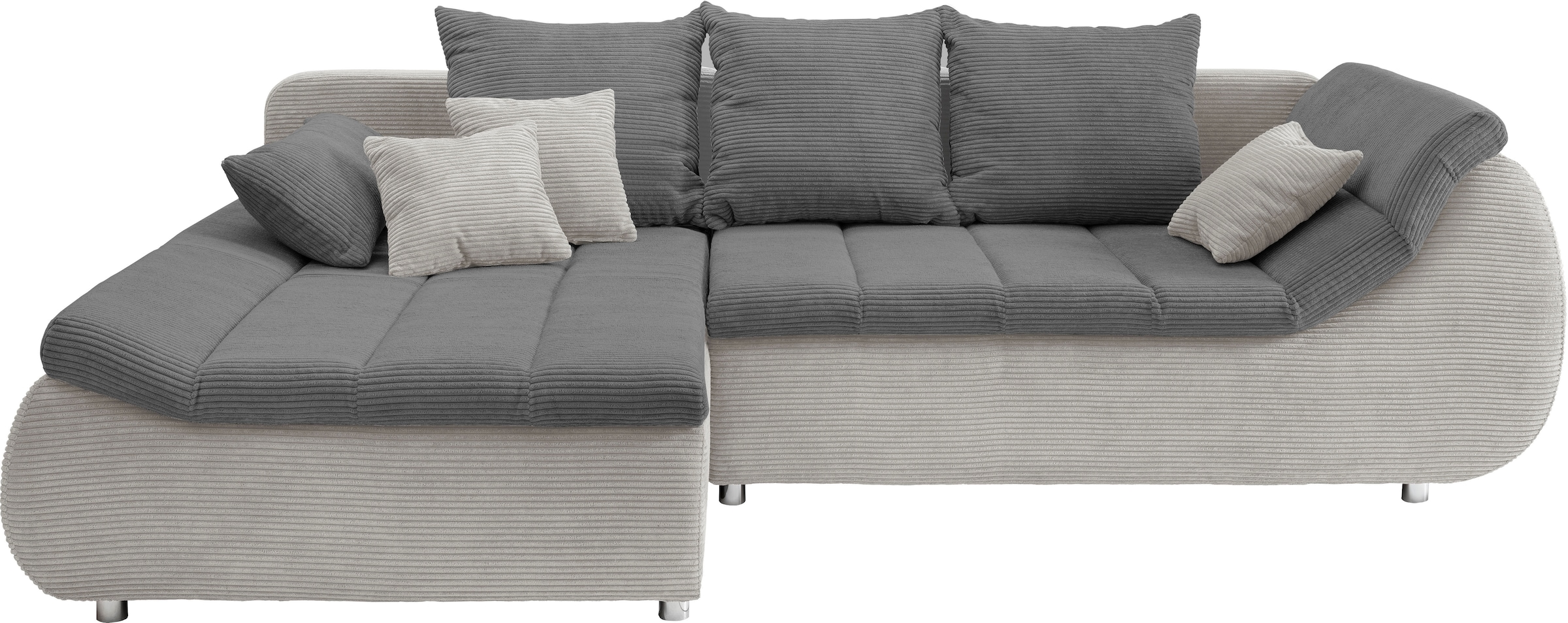 INOSIGN Ecksofa »Imola elegant und bequem, aktuelle Steppung im Sitz, L-Form«, wahlweise mit Bettfunktion
