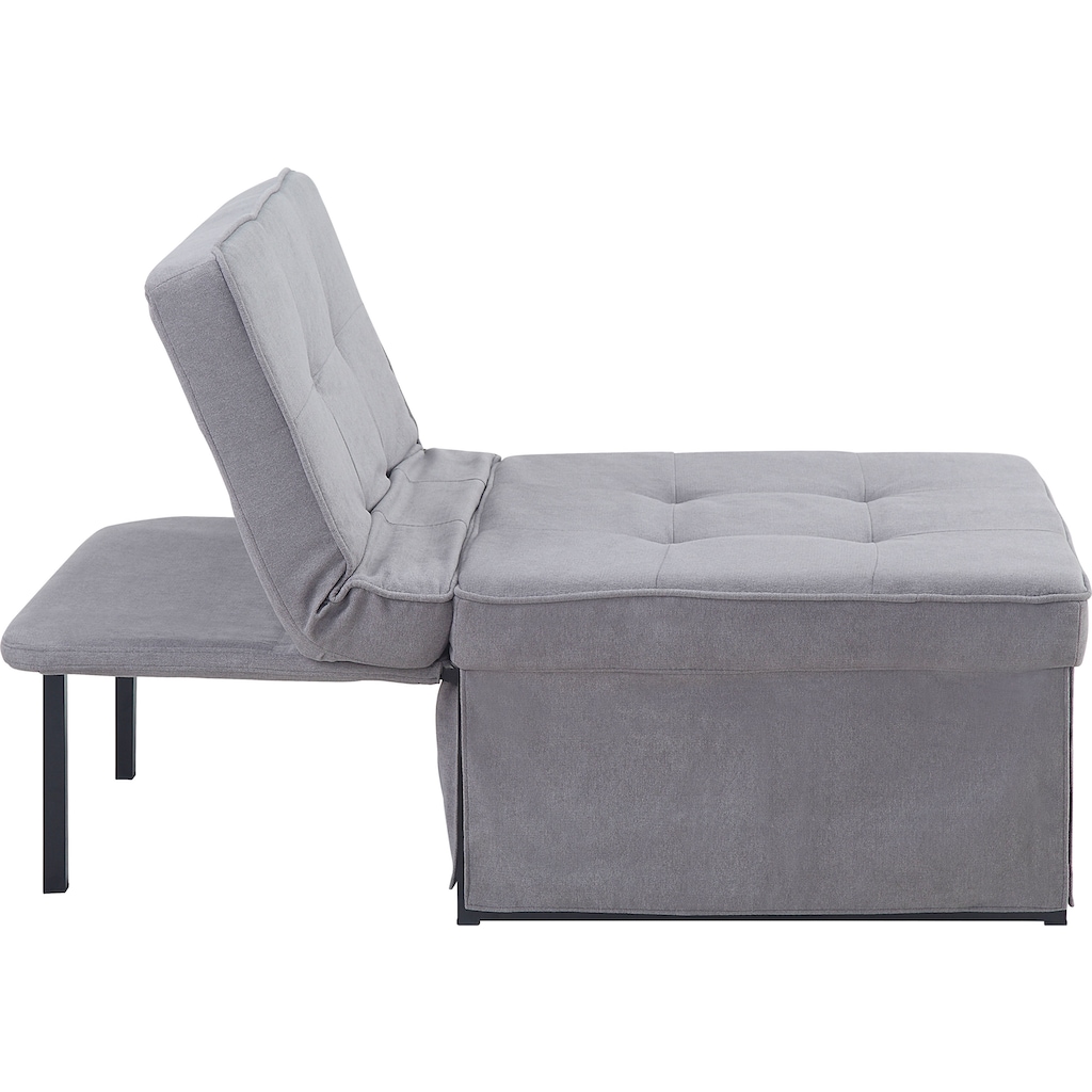 ATLANTIC home collection Schlafsofa Finn, wandelbar zum Loungesessel, Relaxliege und Gästebett, inkl. Kissen