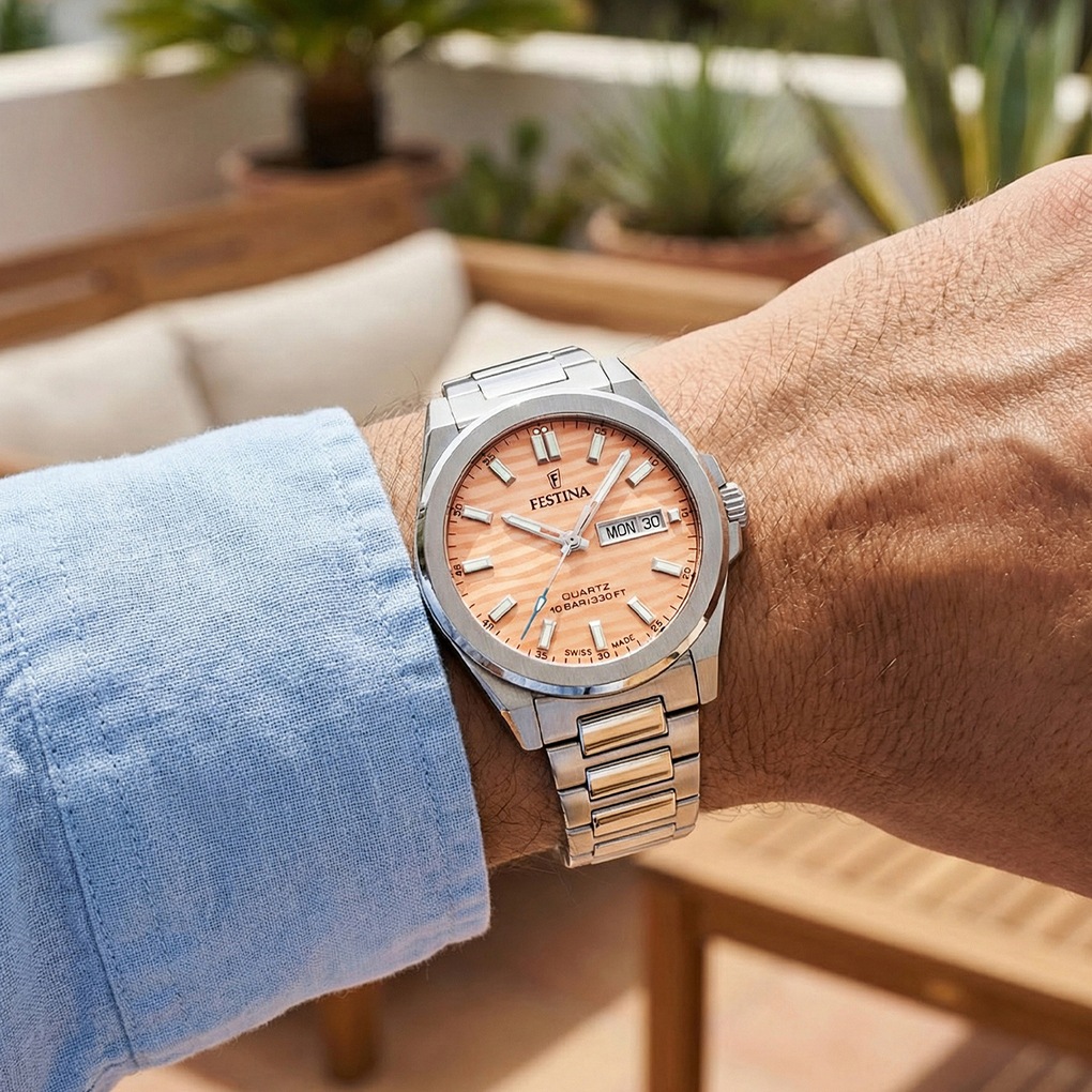 Festina Quarzuhr »Quarzuhr« Armbanduhr, Damenuhr, Herrenuhr, Swiss Made, Edelstahlarmband, analog