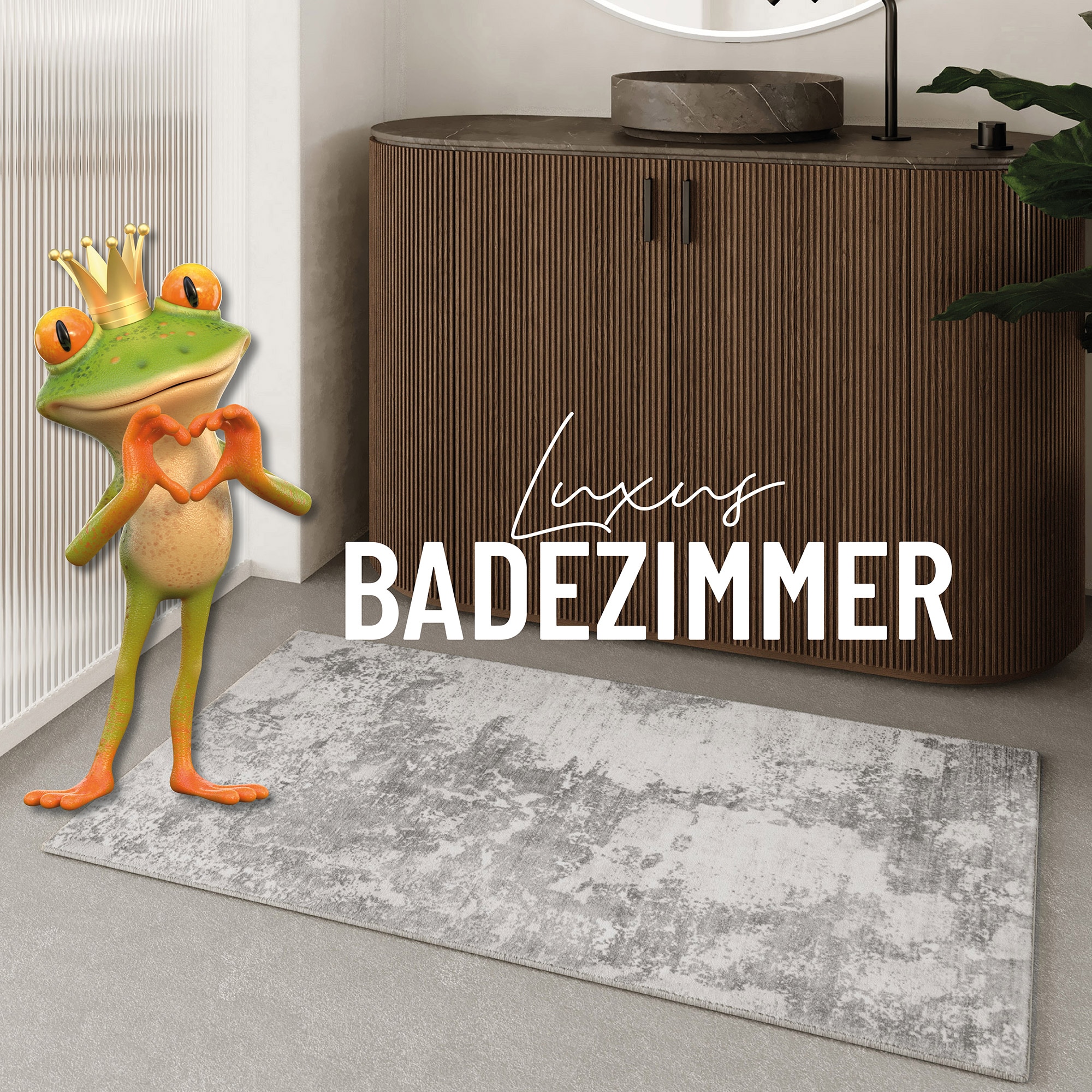 Wecon home Badematte »Samu«, Marmor Design, waschbar, rutschfest, schnell trocknend, Badteppich