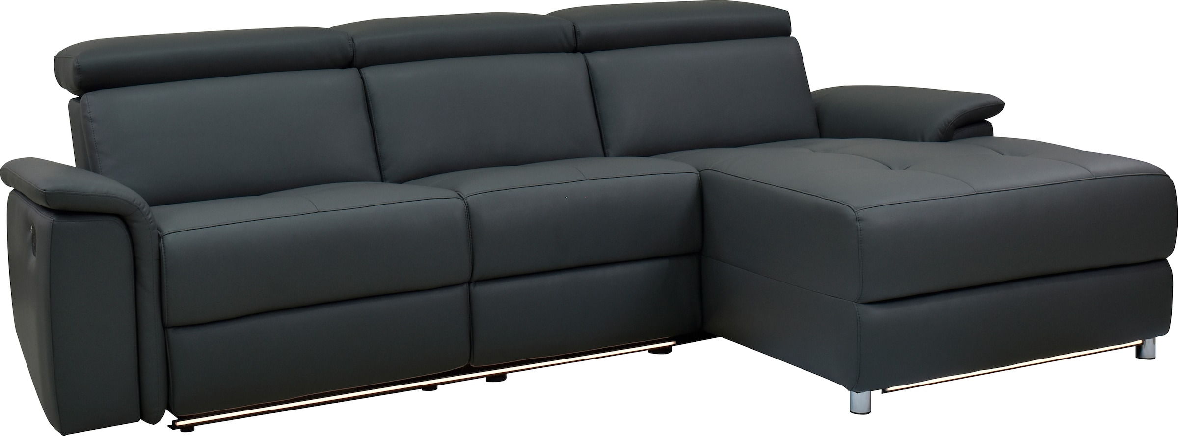 Places of Style Ecksofa »Pareli, L-Form, 259cm,m. Recamiere, Echtleder, Kunstleder, Webstoff«, man. o. elektr. Relaxfunktion, USB/Kopfteilverstellg u. LED