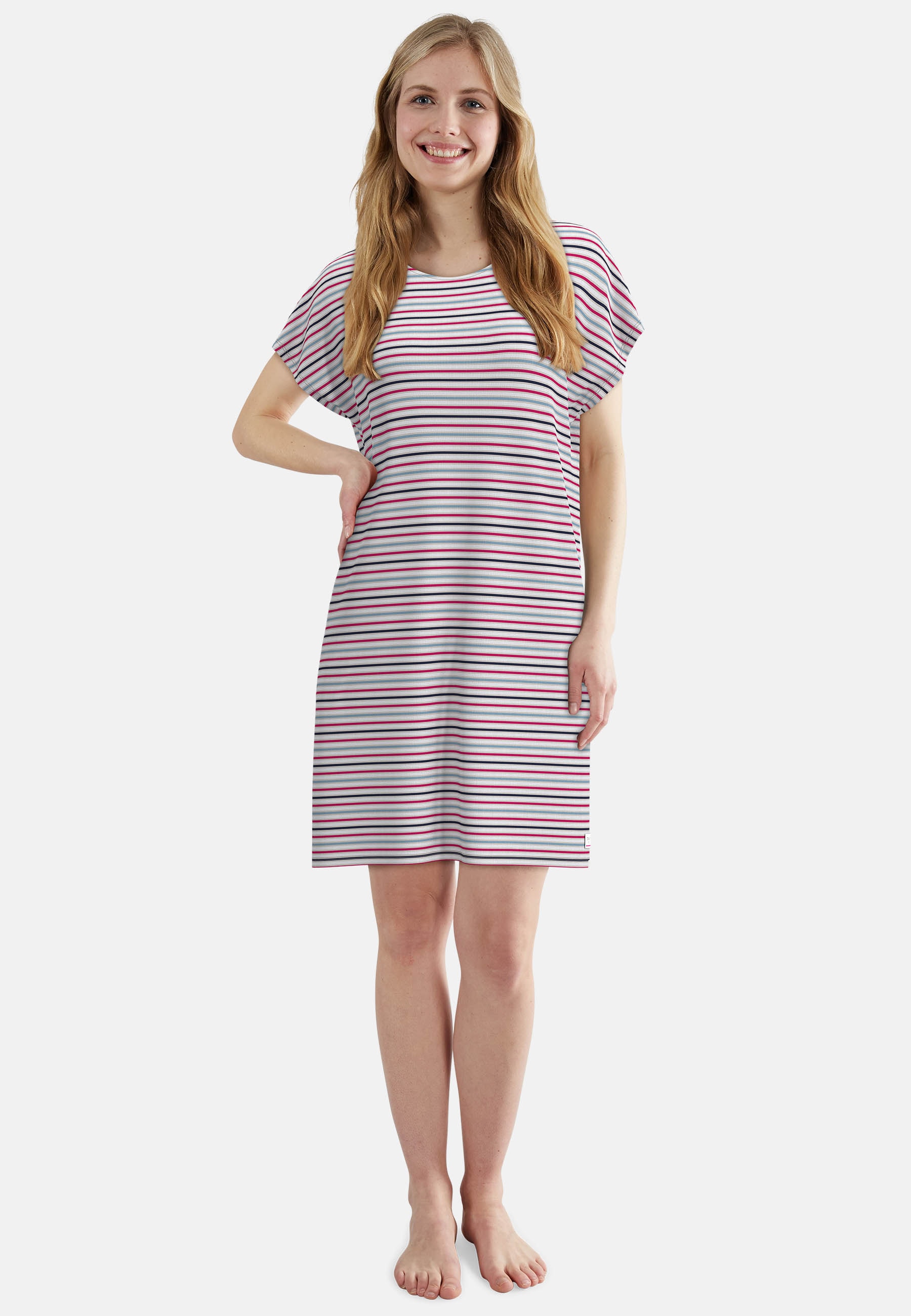 TOM TAILOR Nachthemd gestreift, Kurzarm, Rundhalsausschnitt, atmungsaktiv, günstig online kaufen