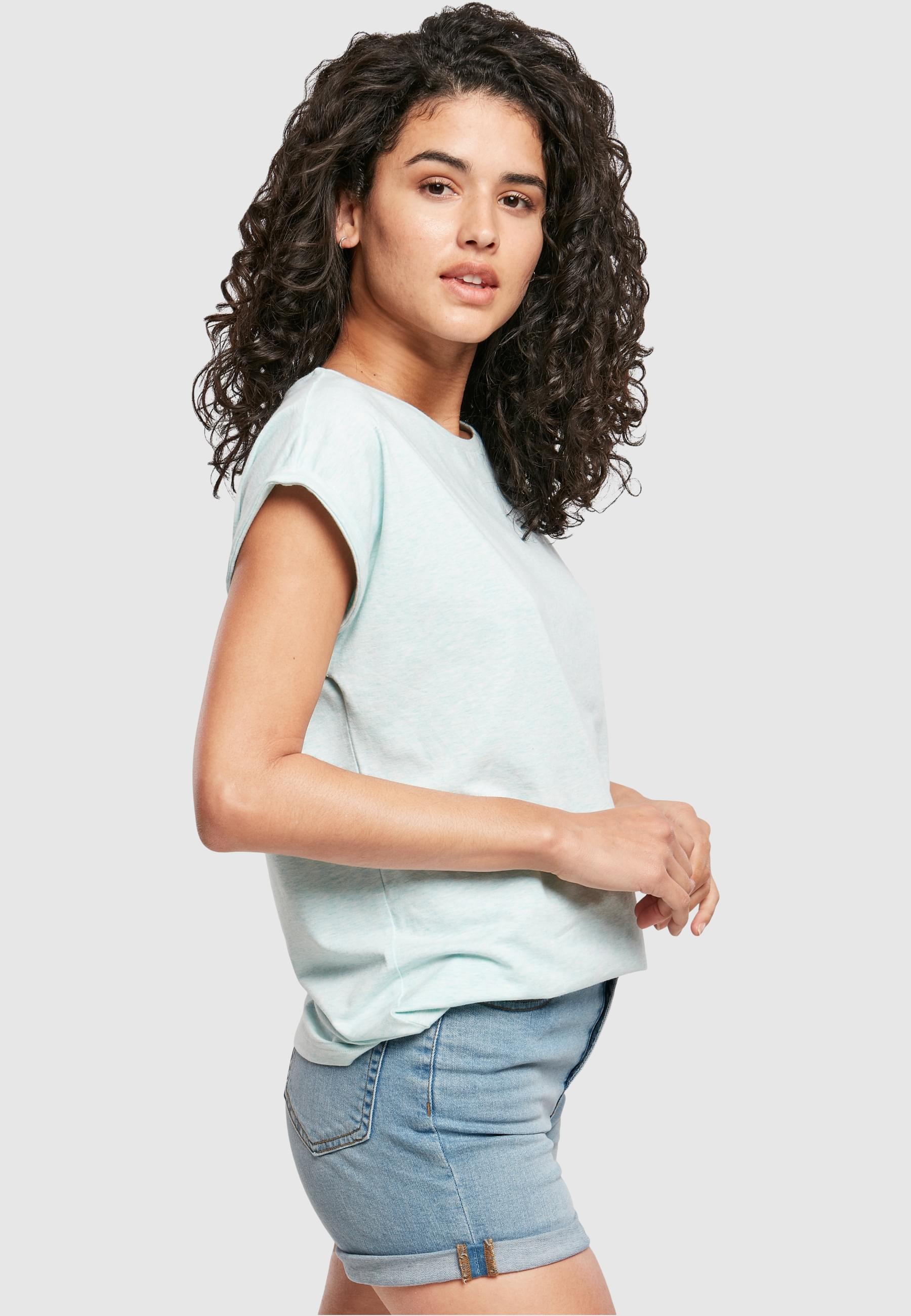 URBAN CLASSICS Kurzarmshirt »Urban Classics Damen Ladies Color Melange Extended Shoulder Tee«, (1 tlg.)