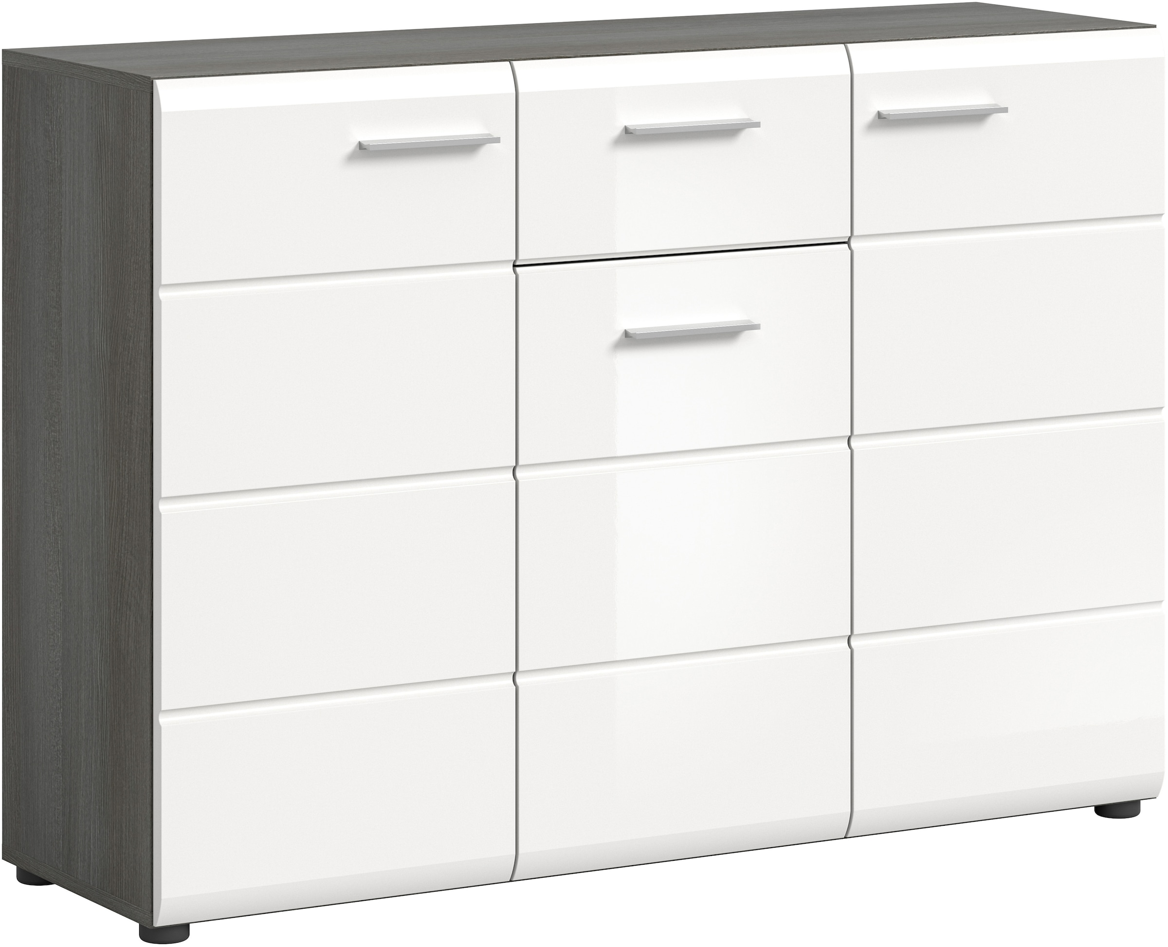 INOSIGN Sideboard "Rumba, Breite 120cm, in Rauchsilber Nachbildung/Weiß Hoc günstig online kaufen