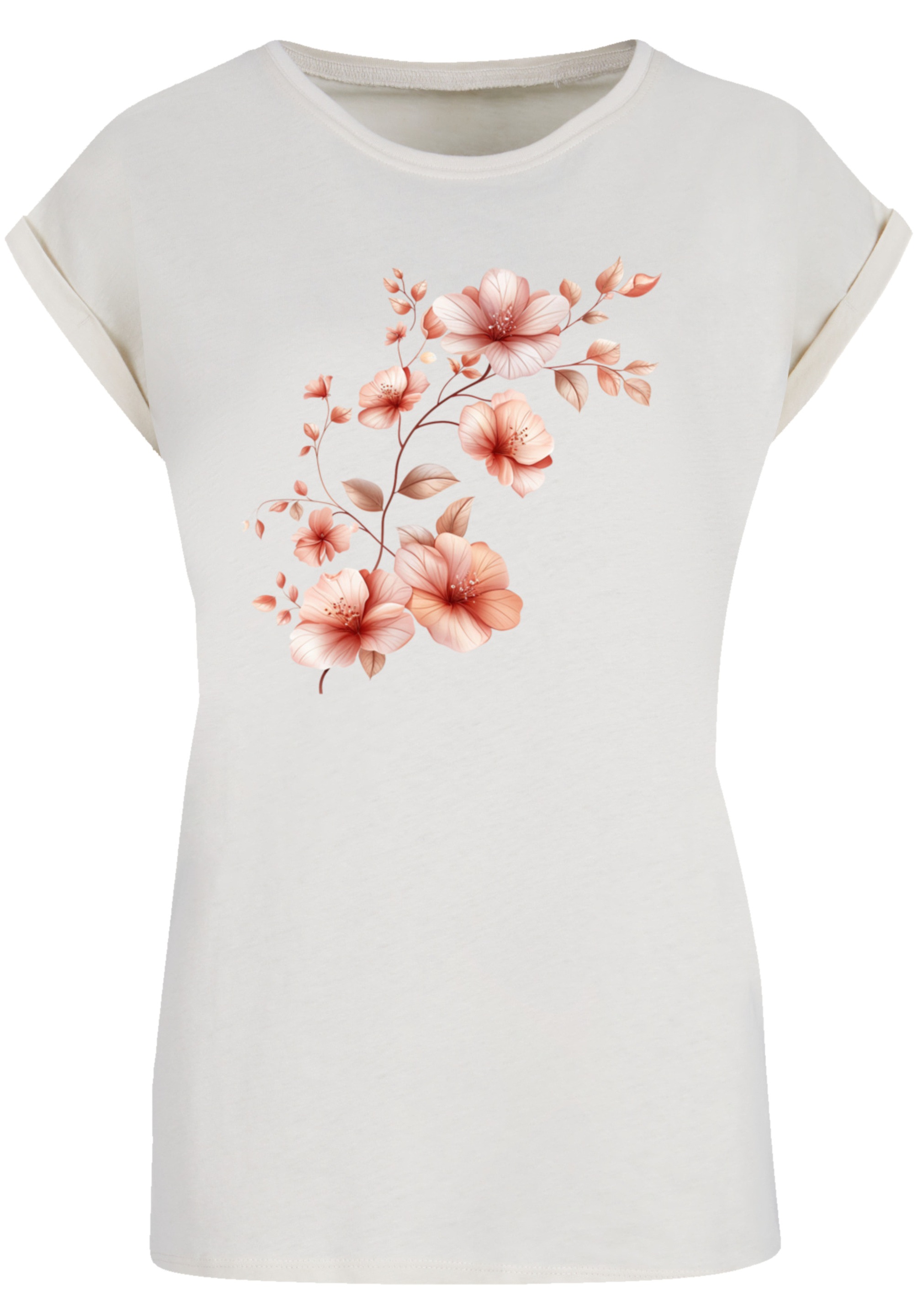 F4NT4STIC T-Shirt »Rosa Blumenzweig 3D«, Premium Qualität