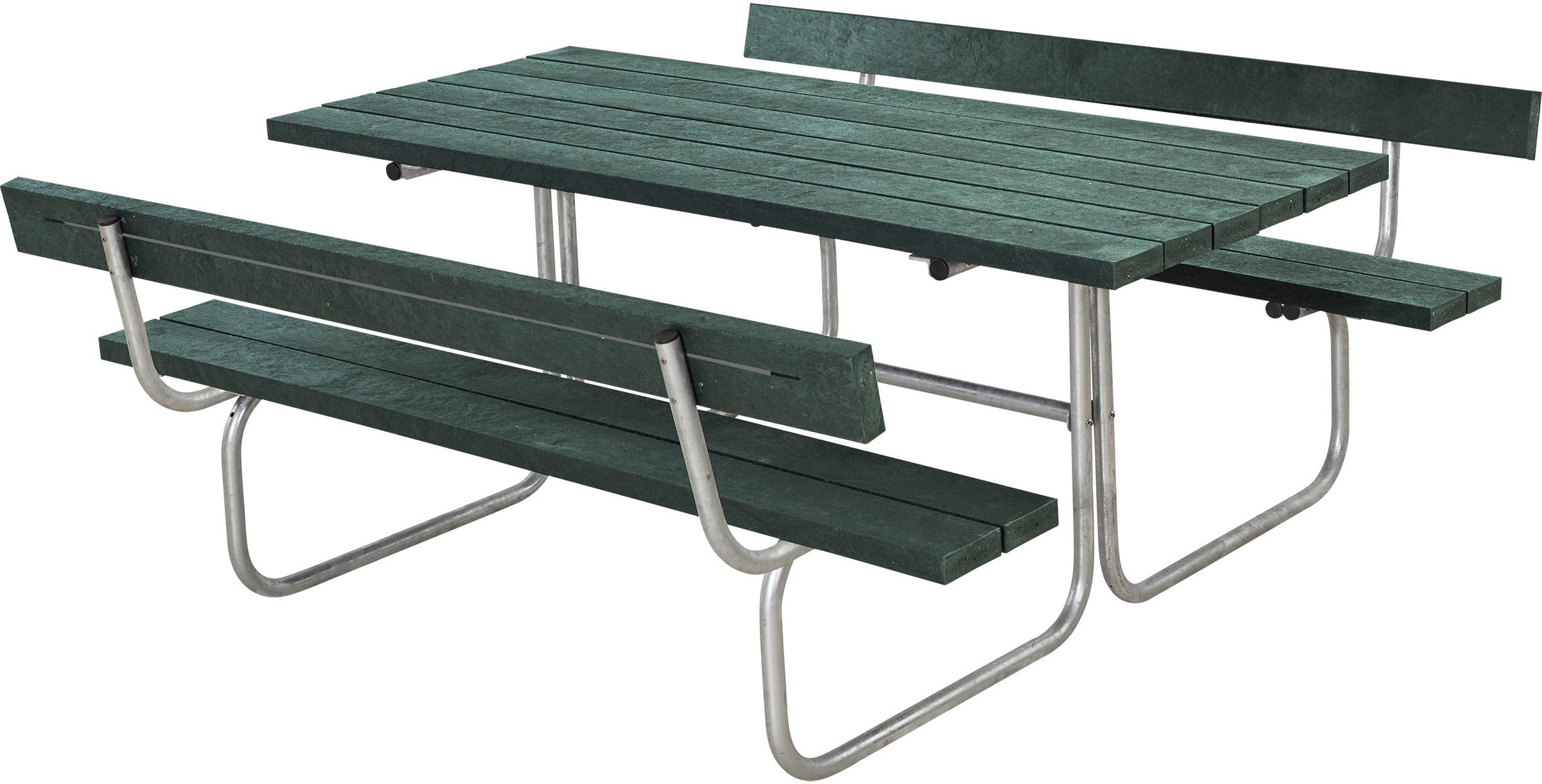 Garten-Essgruppe PLUS "»Classic« Kombimöbel + 2 Rückenlehnen", grün, B:177cm H:75cm T:177cm, Polywood, Stahl, Sitzmöbel-Sets, 177x177x75/44 cm