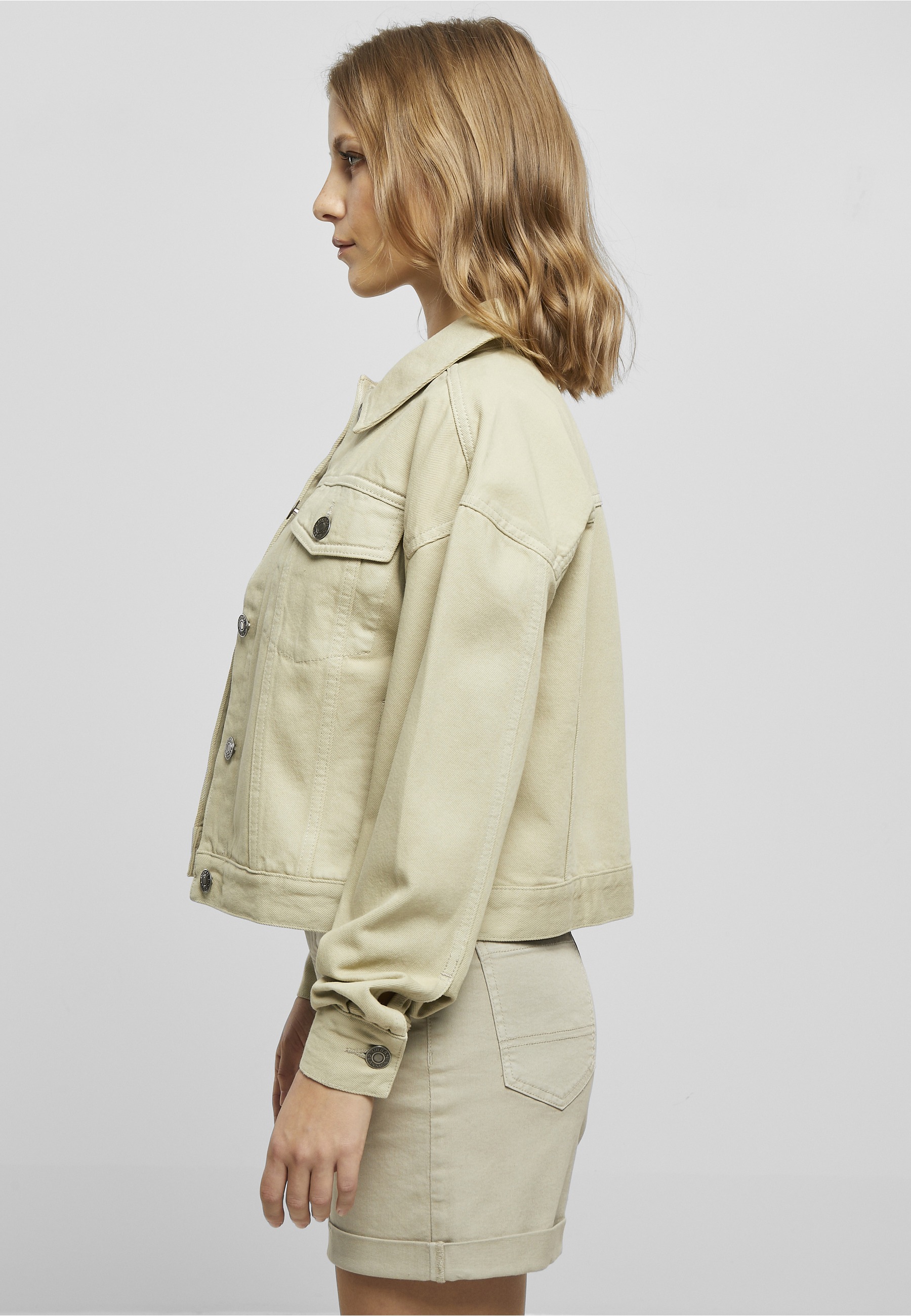 URBAN CLASSICS Jeansjacke »Urban Classics Damen Ladies Oversized Colored Denim Jacket« 1 Stk. tlg. ohne Kapuze