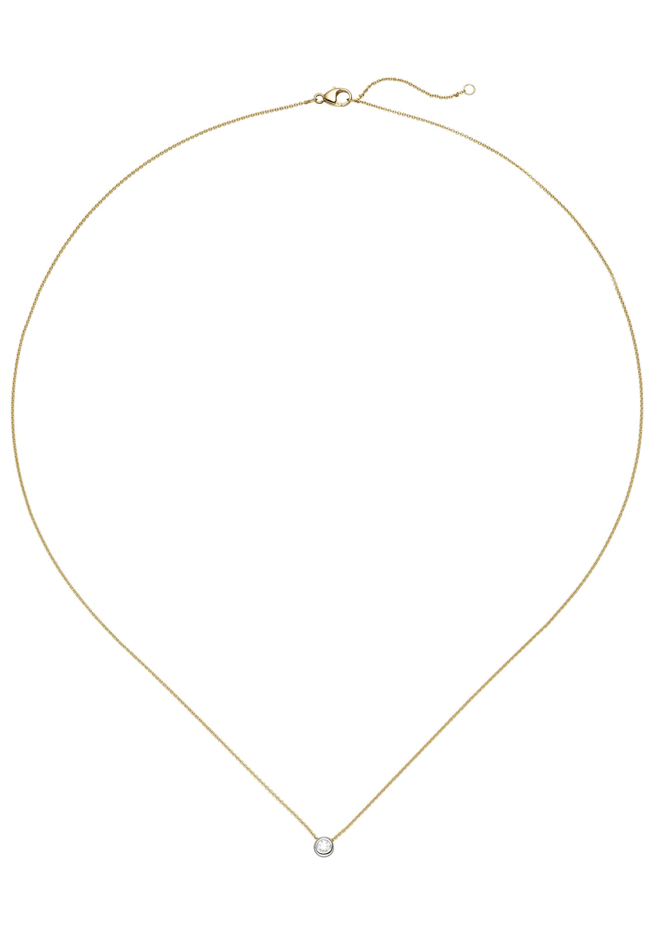 JOBO Kette mit Anhänger, 750 Gold bicolor mit 1 Diamant