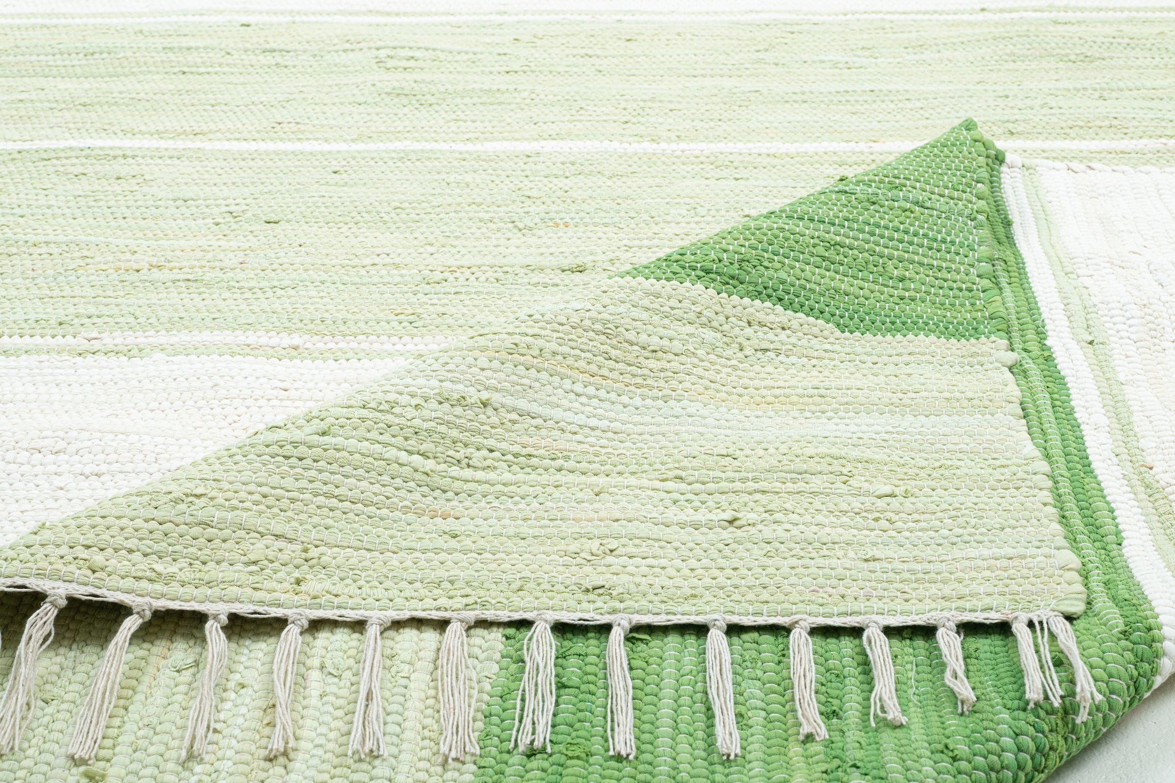 BAUR | handgewebt, mit rechteckig, Handweb Baumwolle, Fransen »Stripe Läufer THEKO Cotton«, Flachgewebe, reine