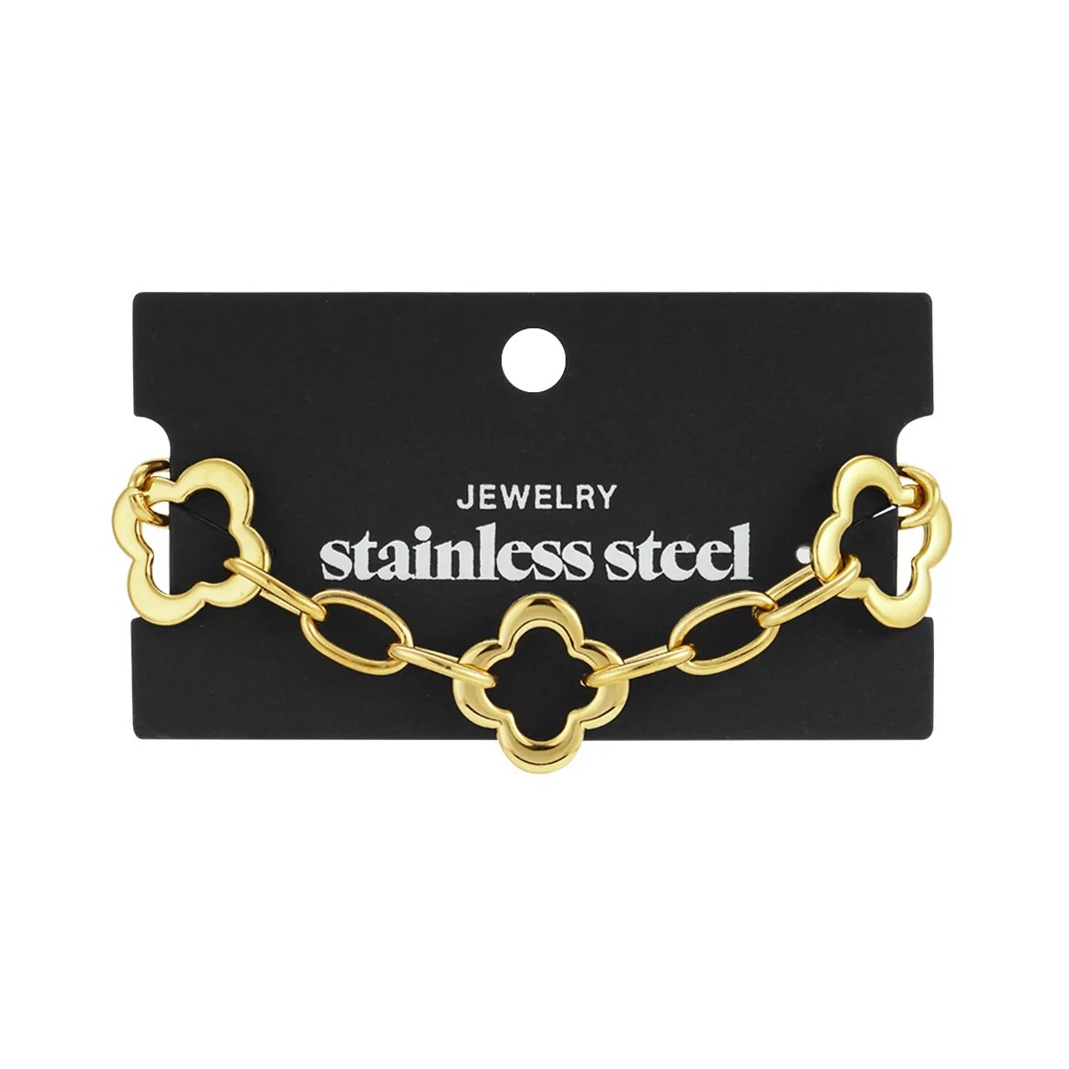 Adelia´s Gliederarmband »Gliederarmband mit Kleeblattgliedern, 17 cm« stylisch mit Kleeblattgliedern