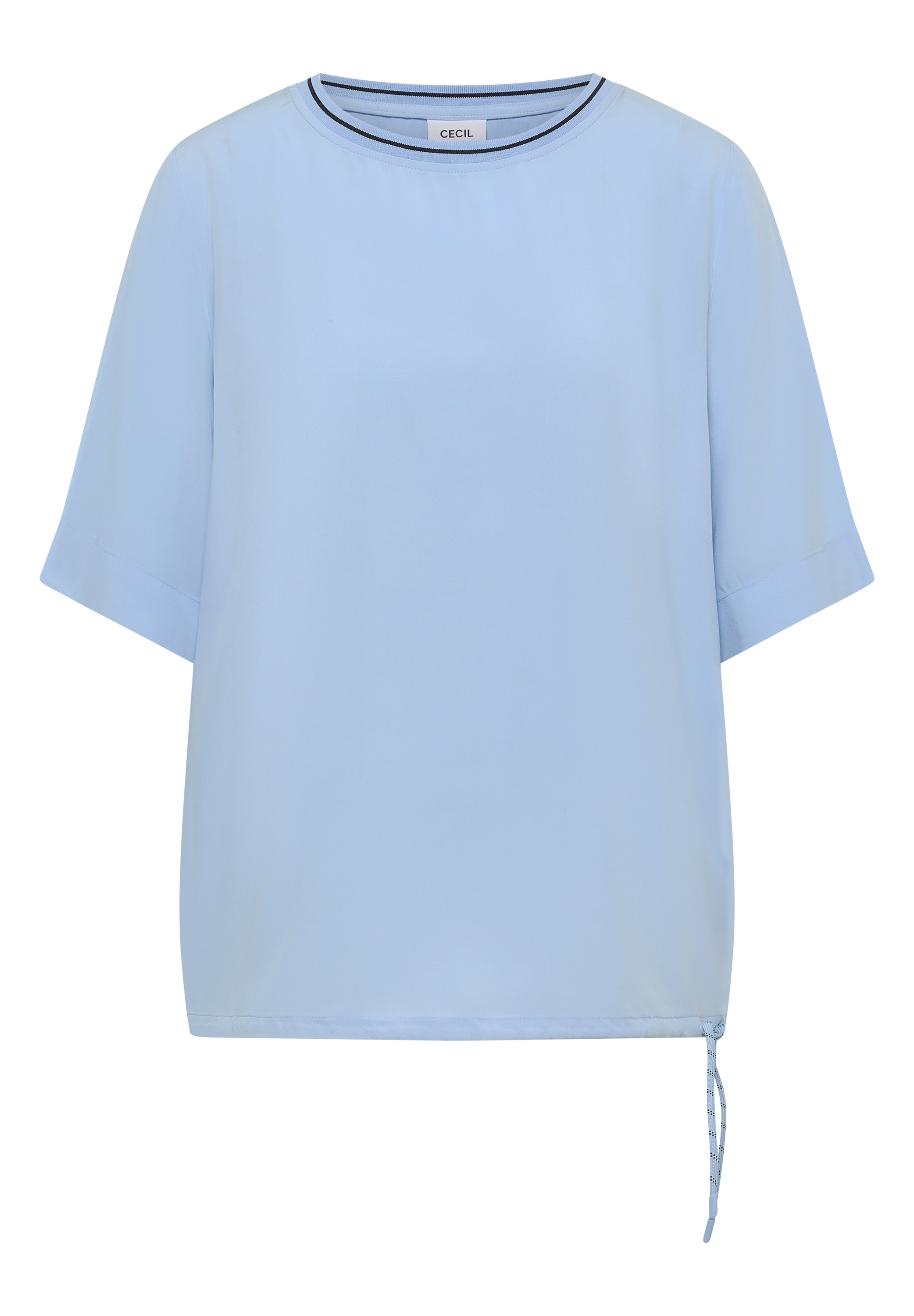 Cecil Shirtbluse Streifendetail am Ausschnitt, Viskosequalität