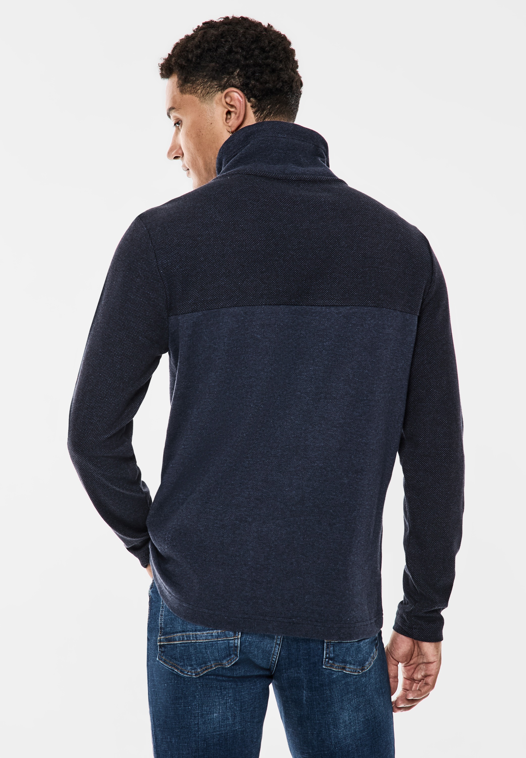 STREET ONE MEN Sweatshirt, mit Schalkragen