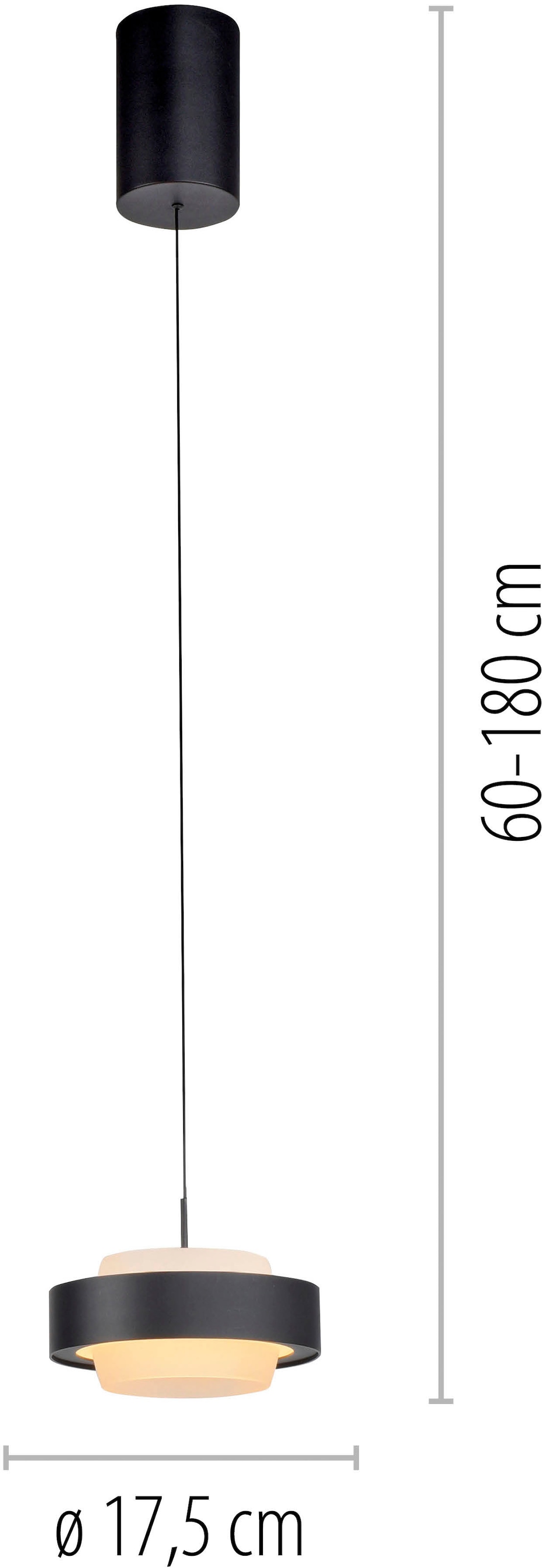 SCHÖNER WOHNEN-Kollektion LED Pendelleuchte »ELMO« LED-Board 1 Stk. Warmweiß SCHÖNER WOHNEN Kollektion, Comfort Lift, Dimmfähig per Tronicdimmer