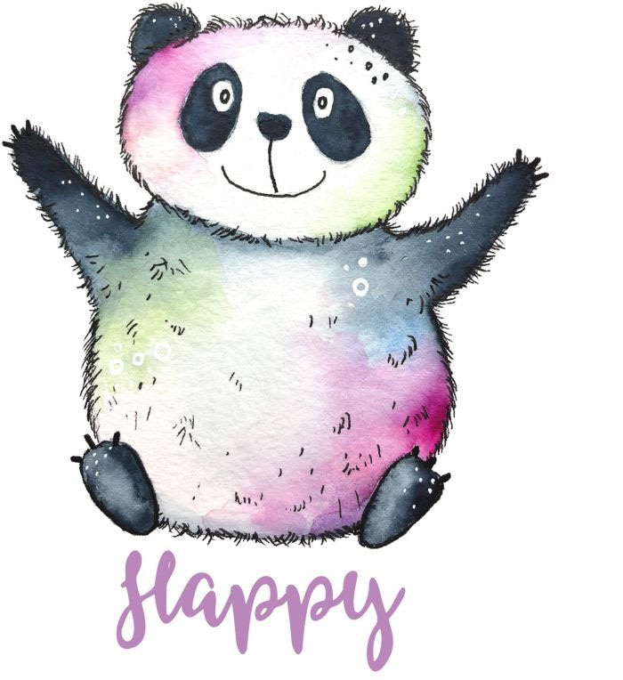 Wall-Art Wandtattoo »Lebensfreude Happy Panda«, (1 St.), selbstklebend, entfernbar