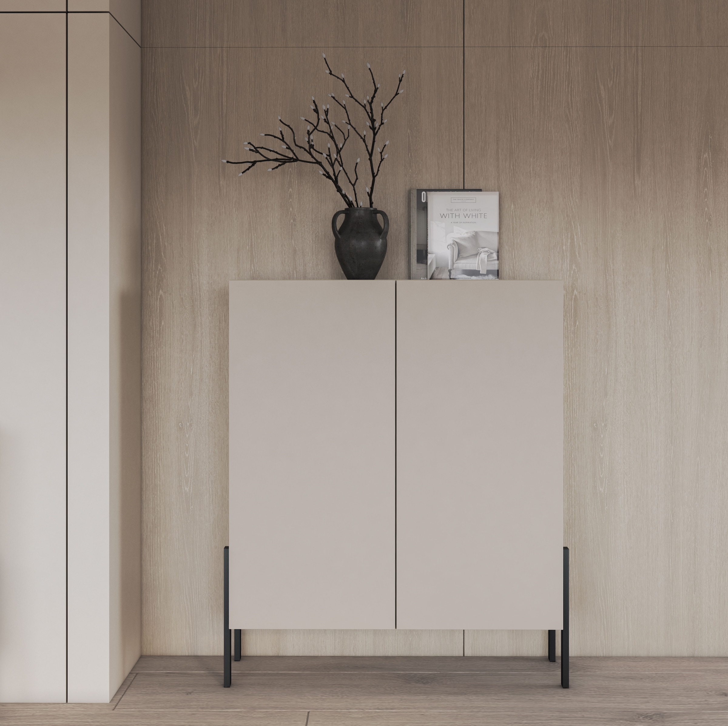 INOSIGN Kommode »Jukon, Breite 110 cm, moderne grifflose Hochschrank, 2Türen«, Highboard mit viel Stauraum, push-to-open-Funktion