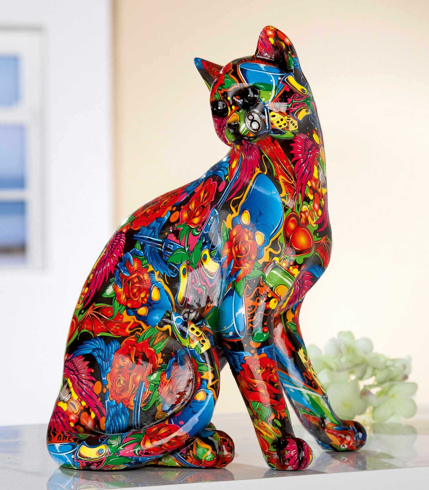 GILDE Dekofigur »Figur Pop Art kaufen Katze«, 29 cm, Wohnzimmer St.), | Tierfigur, BAUR Dekoobjekt, Höhe (1