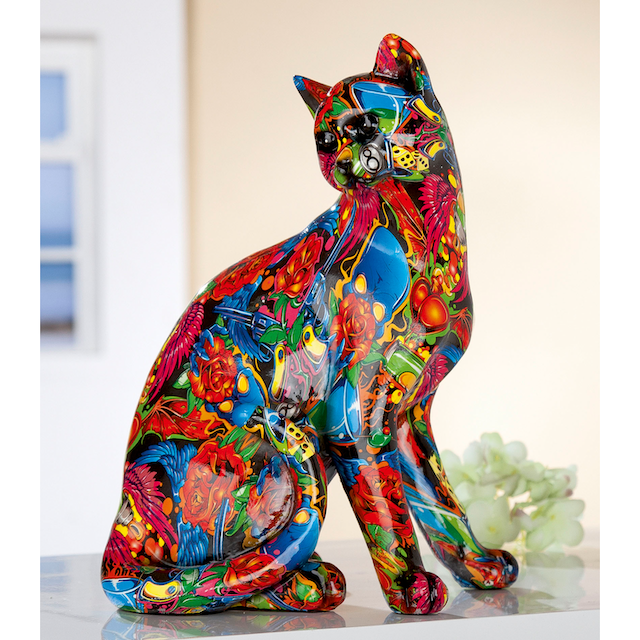 GILDE Dekofigur »Figur Pop Art Katze«, (1 St.), Dekoobjekt, Tierfigur, Höhe  29 cm, Wohnzimmer kaufen | BAUR