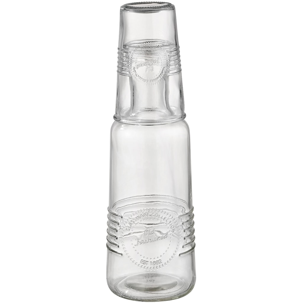 APS Karaffe »OLD FASHIONED«, (Set, 2 tlg.), Glas, 1 Liter Fassungsvermögen, Inkusive 1x 300 ml Glas