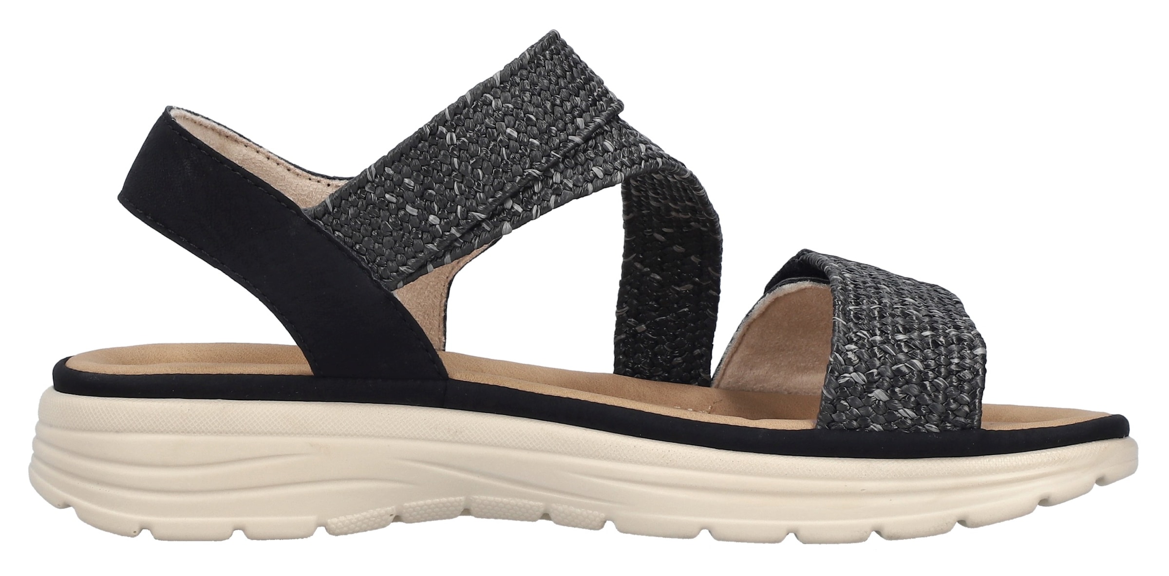 Rieker Sandale, Sommerschuh, Outdoorsandale mit regulierbaren Klettverschlüssen