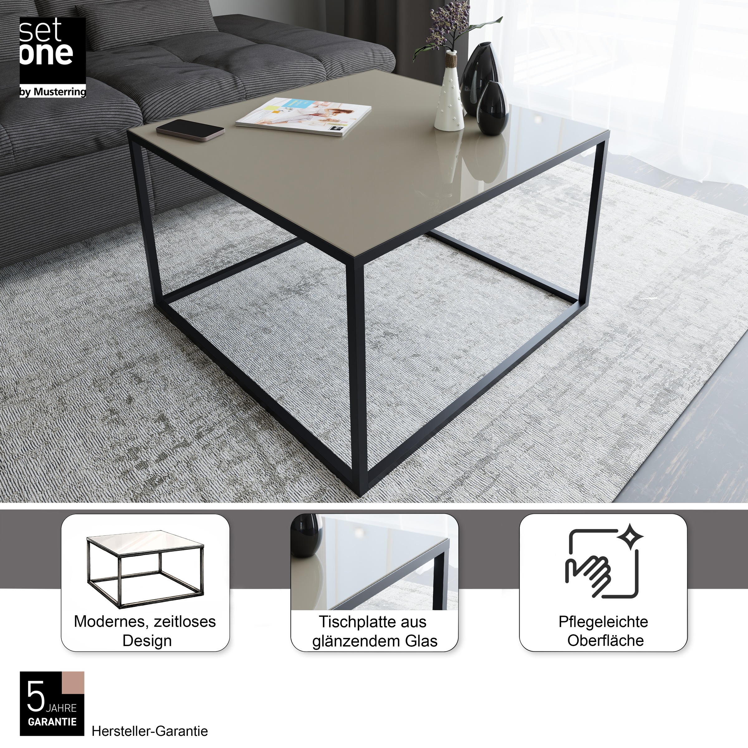 Thumbnail - set one by Musterring Couchtisch "Reno" 1 Stk. tlg. Maße (BxHxT in cm) 80 x 50 x 80