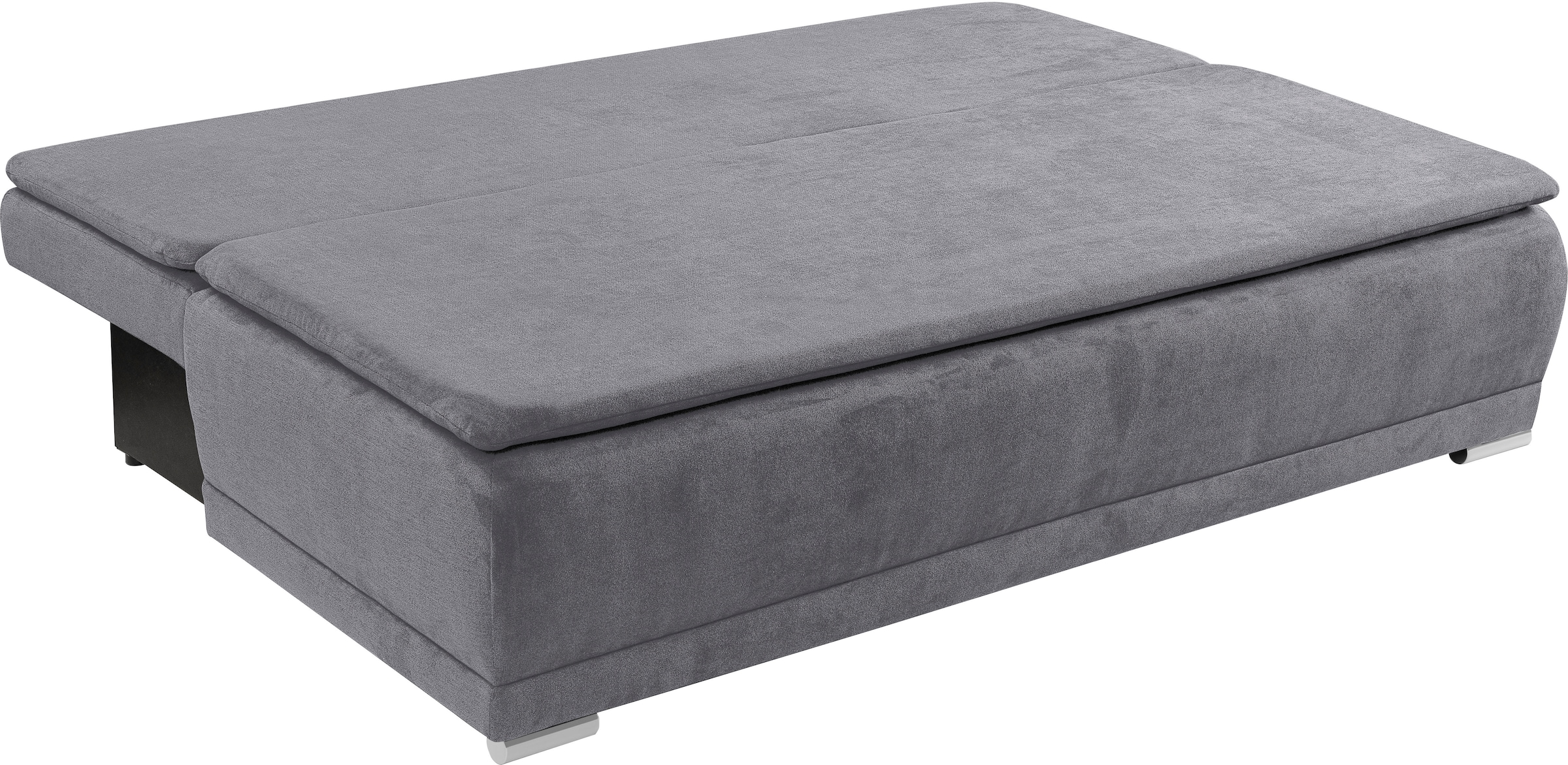 WERK2 Schlafsofa »Biggi, komfortabel & elegant, Schlaffunktion, Bettkasten, Breite 260cm«, inkl. losen Kissen, Struktur weich, hellgrau