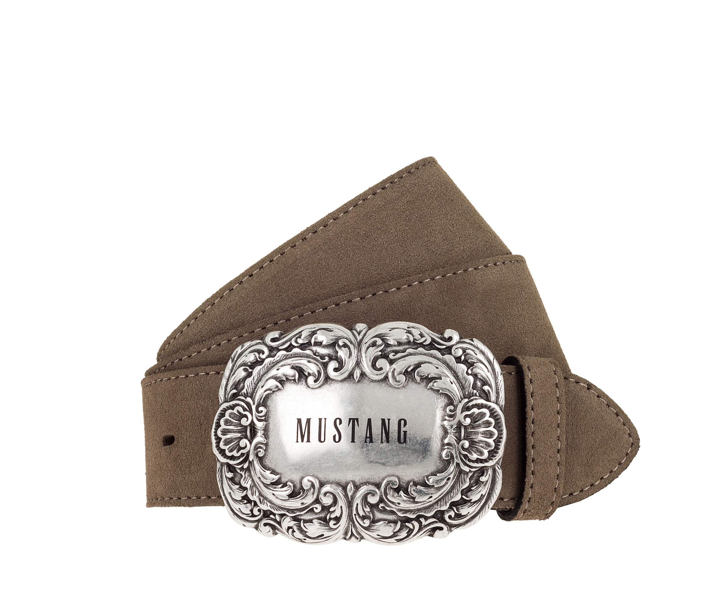 MUSTANG Ledergürtel 4 cm breit, geschwärzte Koppelschließe günstig online kaufen