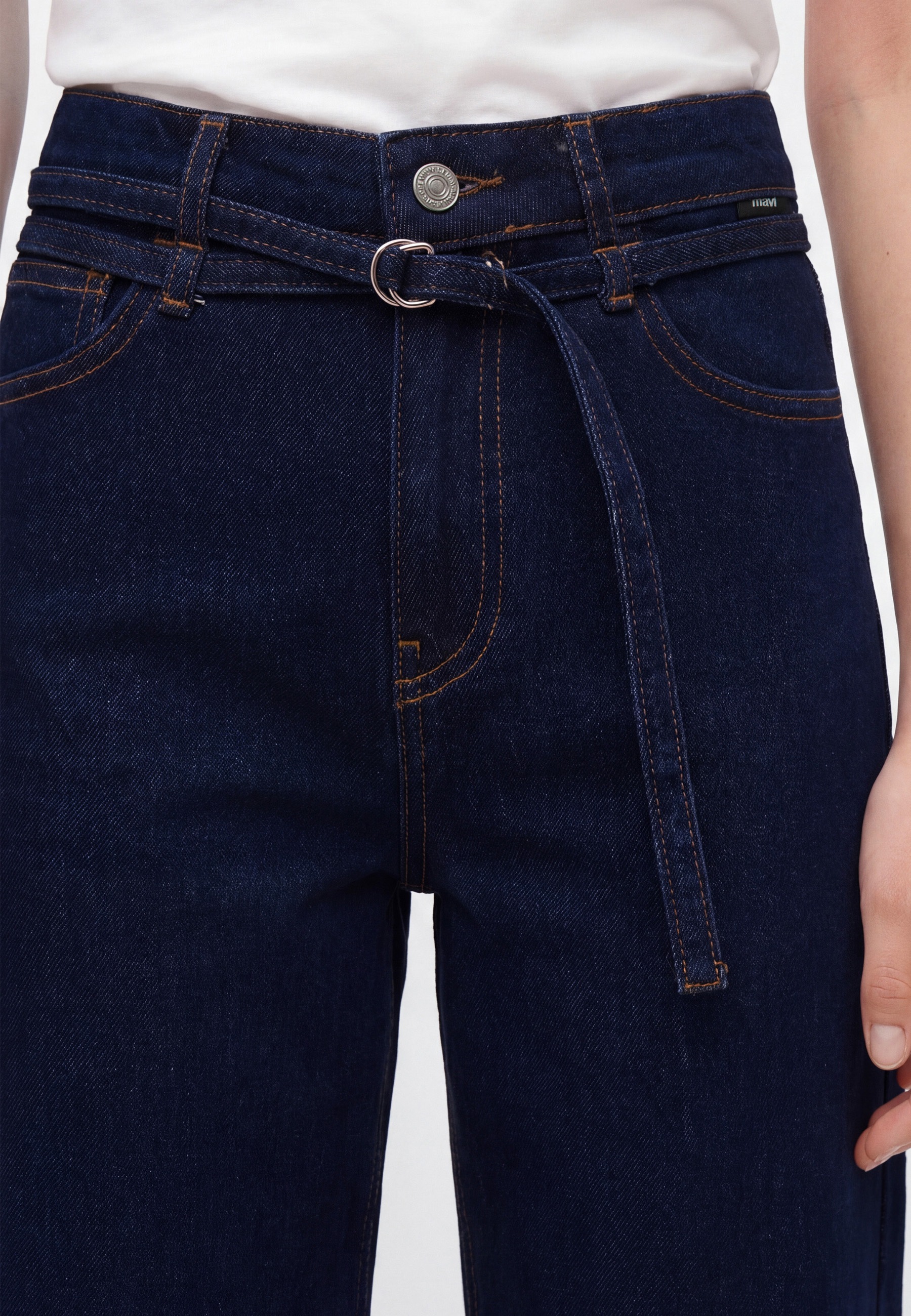 Mavi Weite Jeans »MALIBU W/Belt« Loose Wide Leg Jeans
