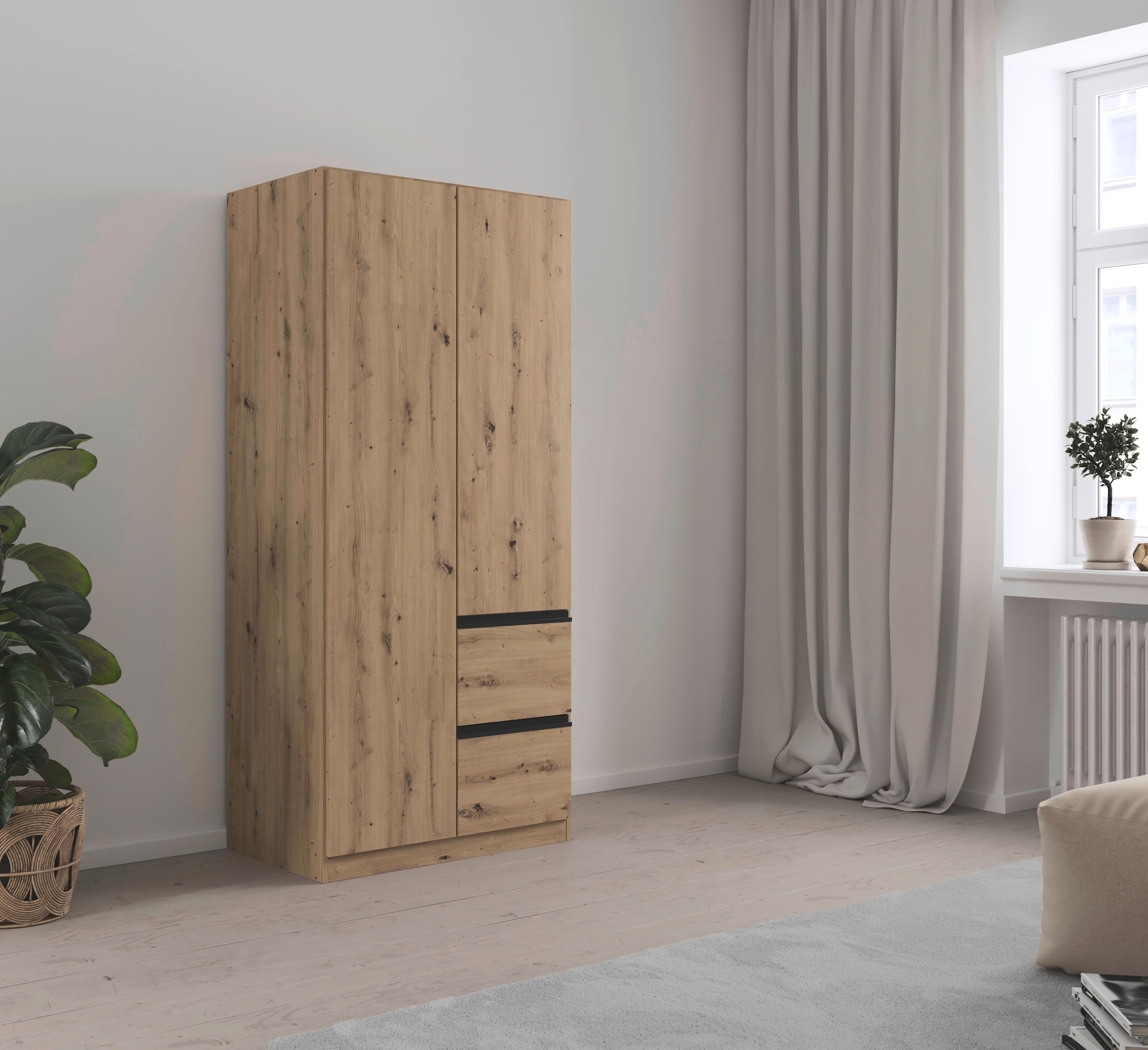 rauch Drehtürenschrank »Kleiderschrank Schrank Garderobe Wäscheschrank COSTA«, Breite 91 cm grifflose Front mit Push-to-Open Funktion MADE IN GERMANY