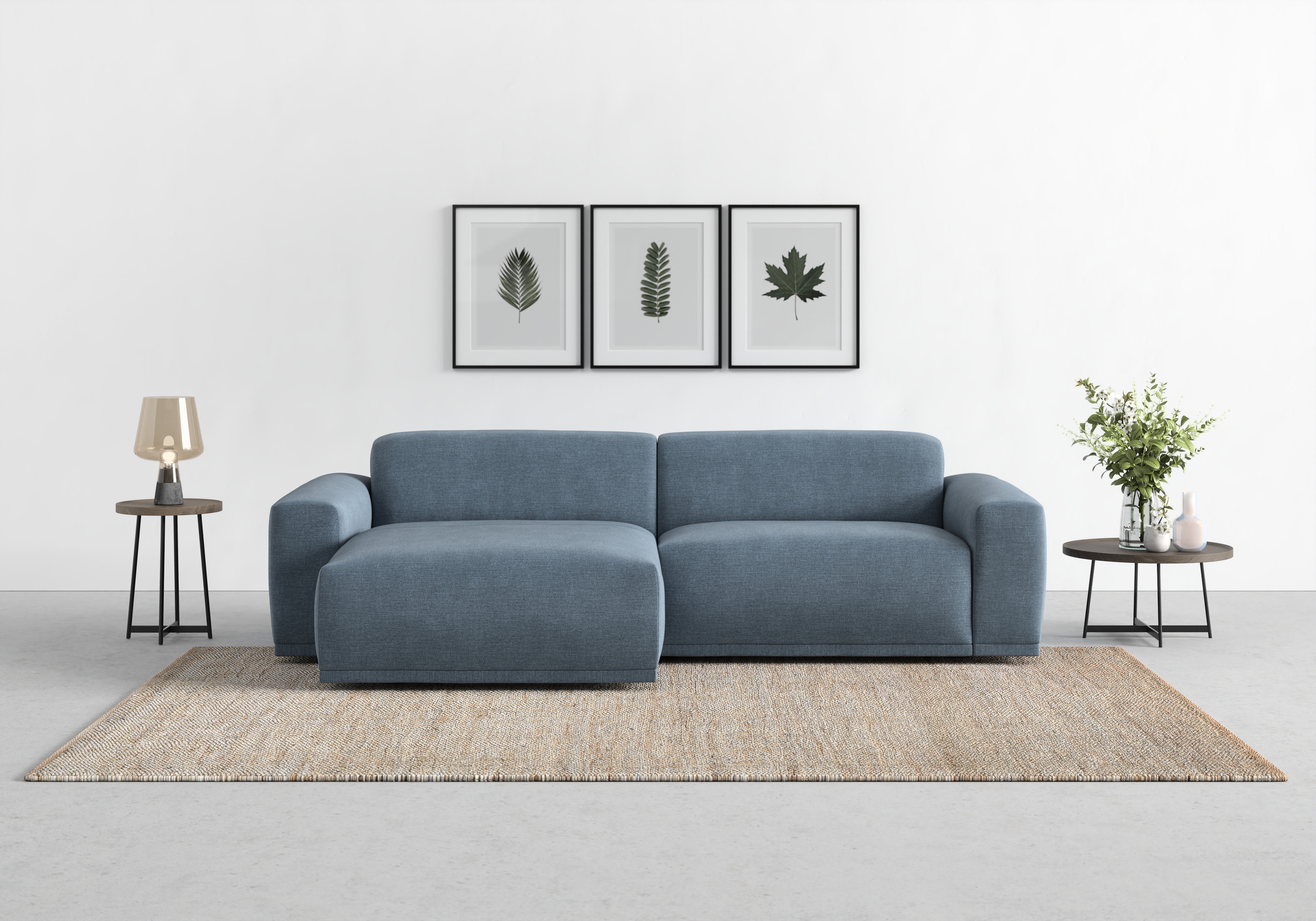 TRENDMANUFAKTUR Ecksofa "Braga, mit hochwertigem Kaltschaum, L-Form, Japandi-Design" modernes Sofa, Couch mit hohem Sitzkomfort, 255/72/160 cm (B/H/T)