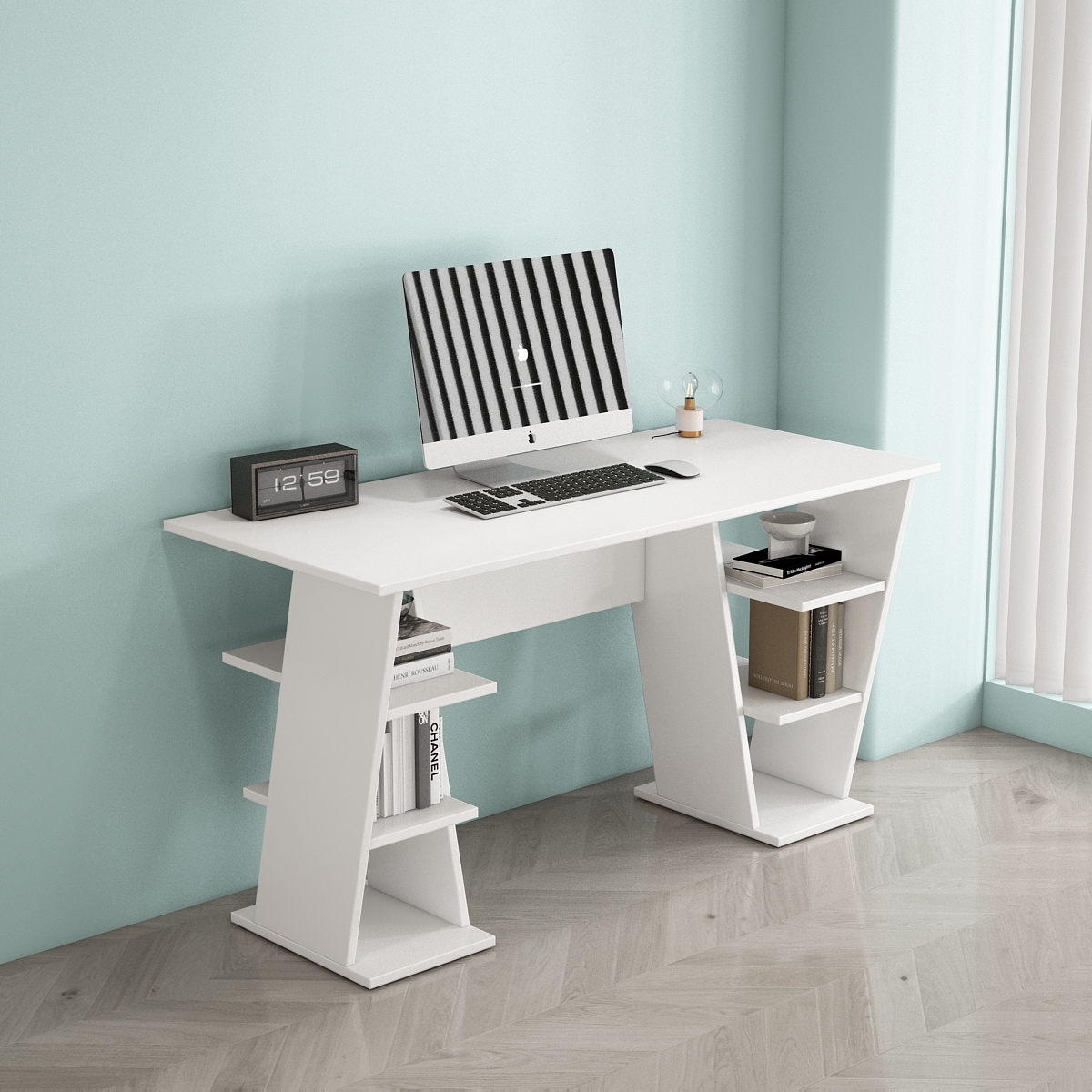 OTTO home Schreibtisch "Ezzell", Regalschreibtisch mit Ablagen, modernes De günstig online kaufen