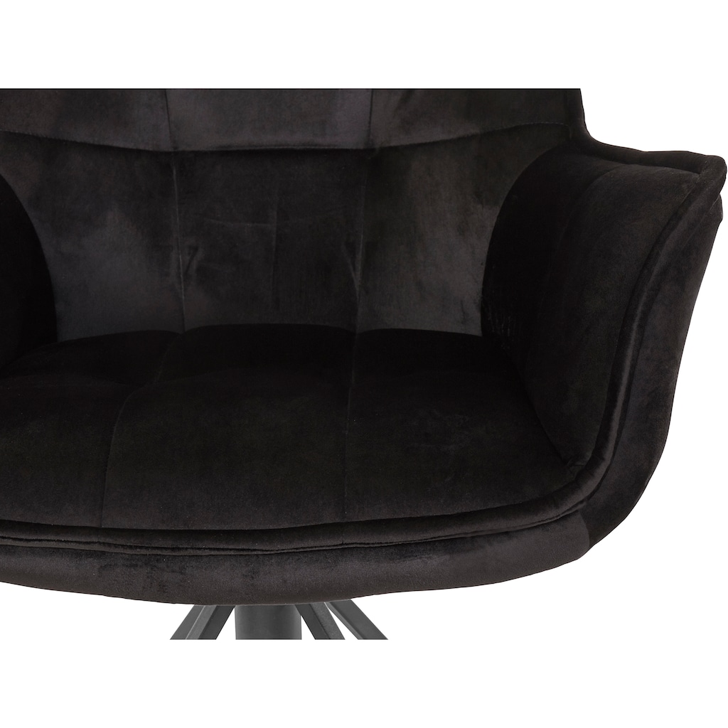 andas Esszimmerstuhl »Kilden«, 2 St., Veloursstoff, mit Sitz in Veloursstoff, schwarzes Gestell aus Metall, Sitzhöhe 48 cm