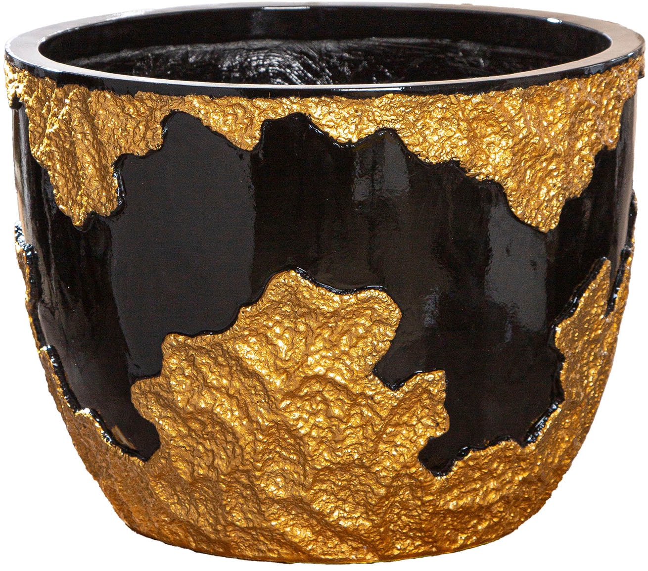 GILDE Übertopf "Übertopf rund Famosa goldfarben; schwarz", (1 St.) günstig online kaufen