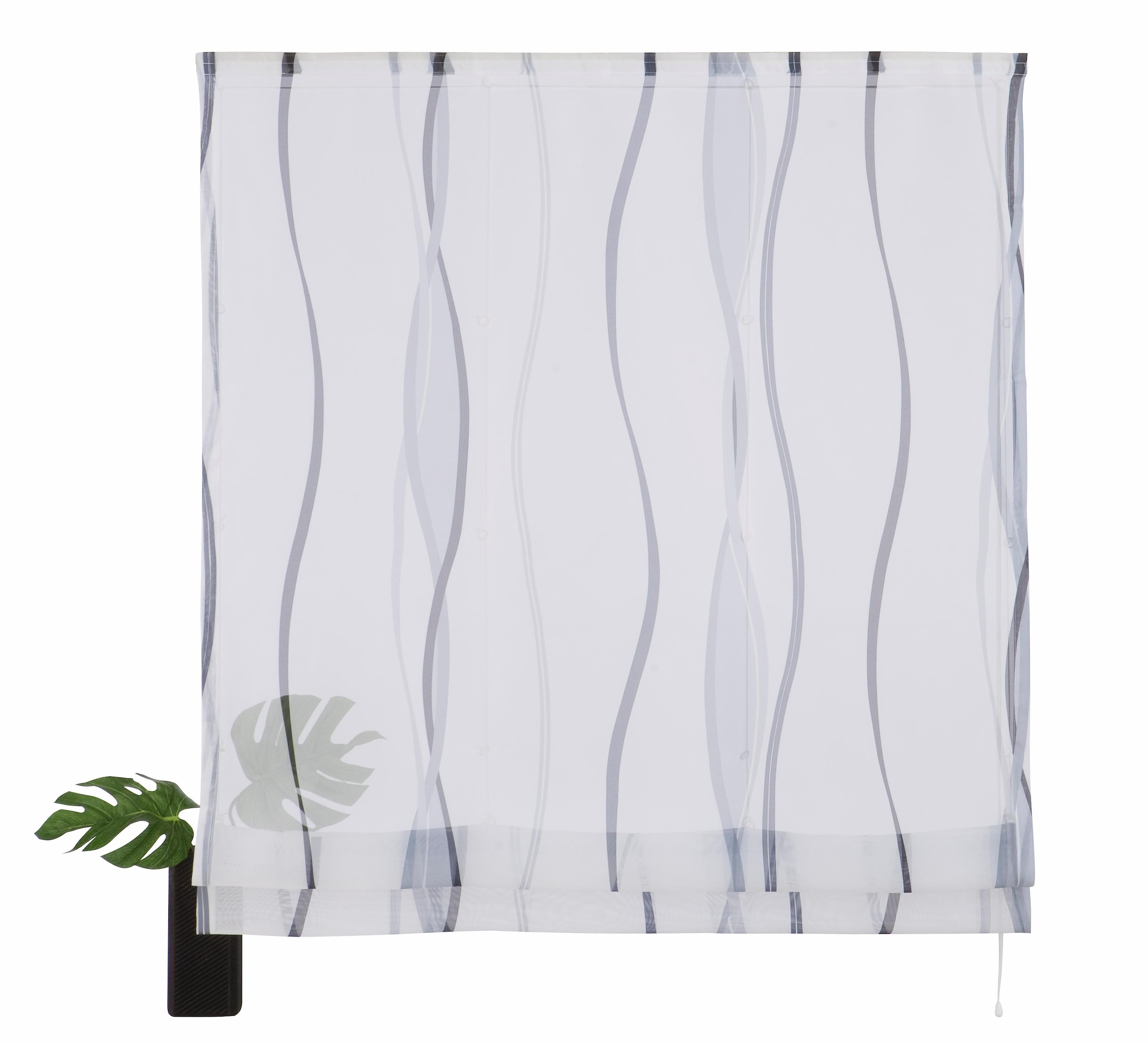 my home Raffrollo »Dimona«, mit Klettschiene, Transparent, Voile, Polyester, Wellen