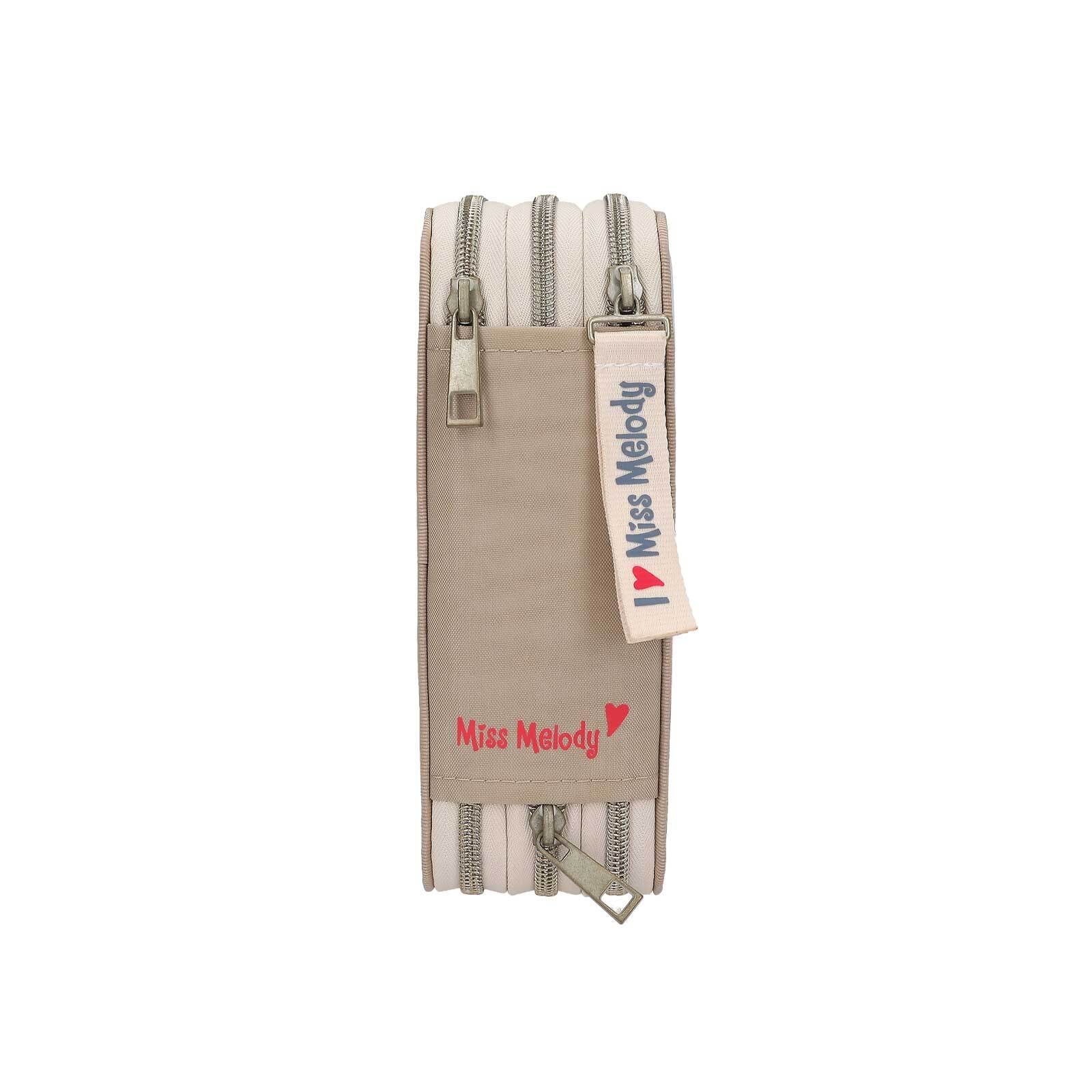 Depesche Buntstift »3-Fach Federtasche Poppy Sand Miss Melody 20 x 13 x 7,5 cm beige«