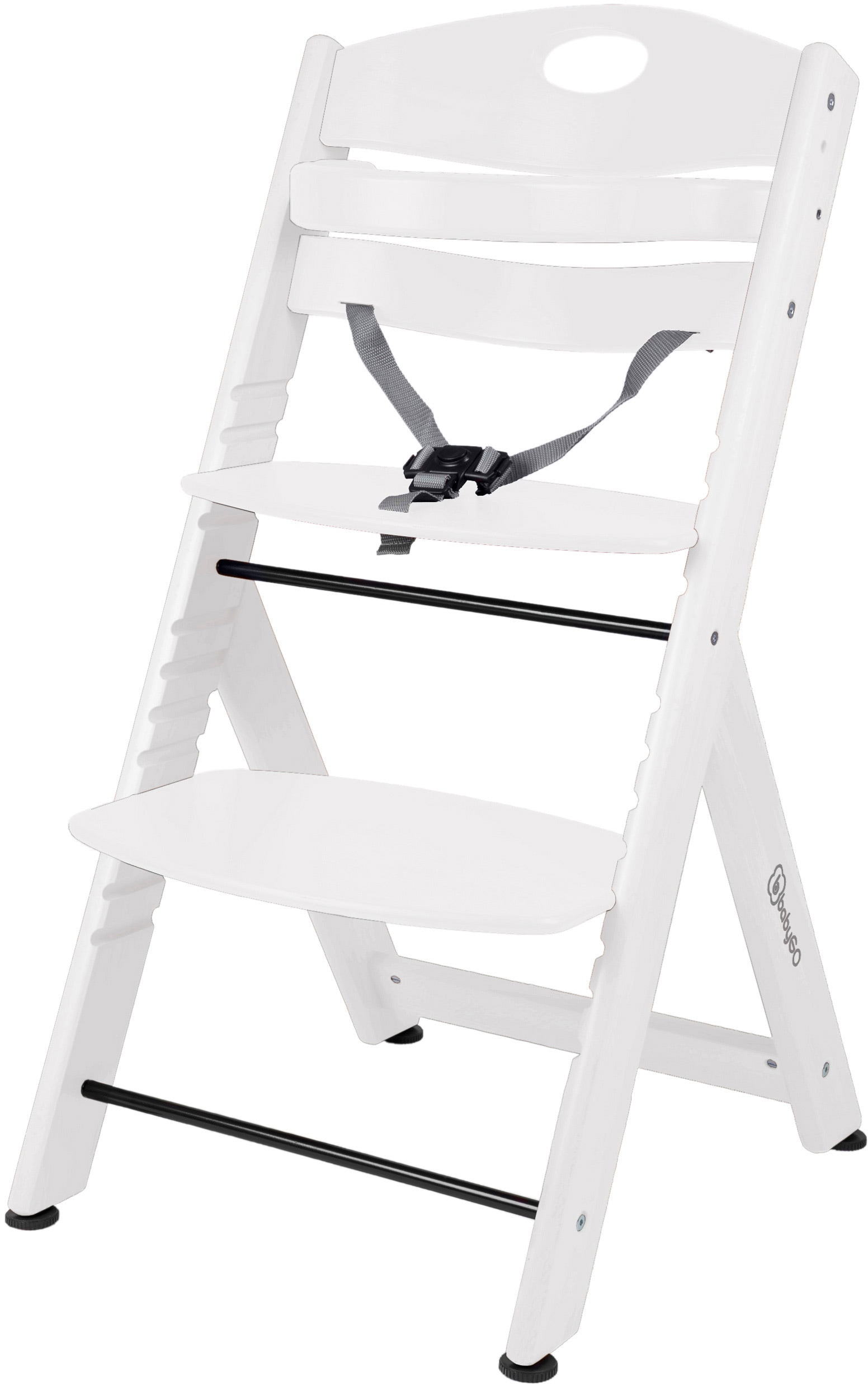 BABYGO Baby Hochstuhl "Family XL, white", weiß, Massivholz, Stühle